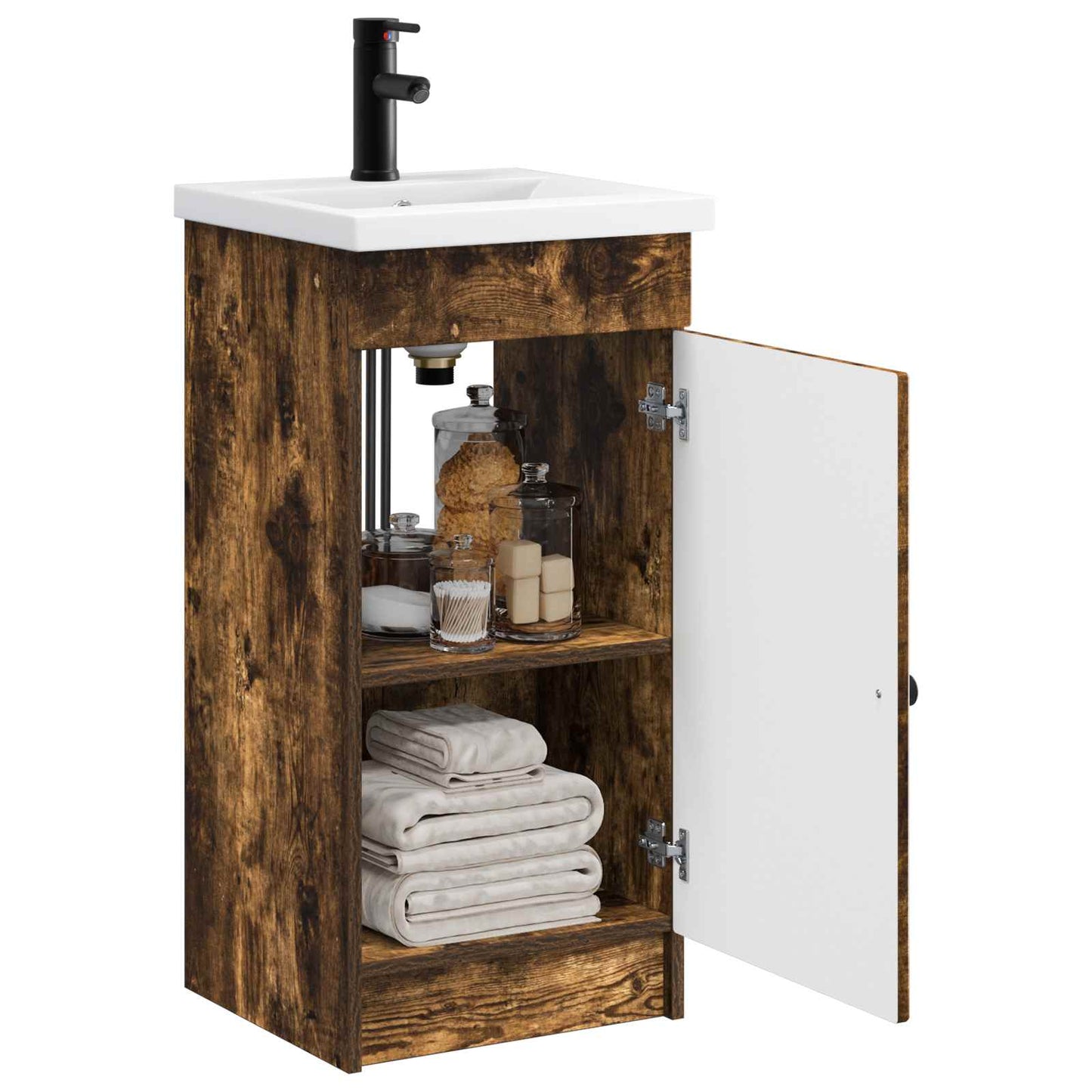 Bathroom Vanity with Sink Smoked Oak 42 x 40 x 84.5 cm
