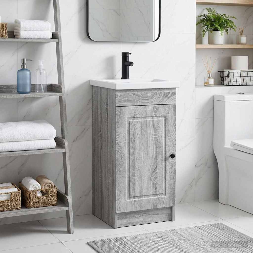 Bathroom Vanity with Sink Grey Sonoma 42 x 40 x 84.5 cm
