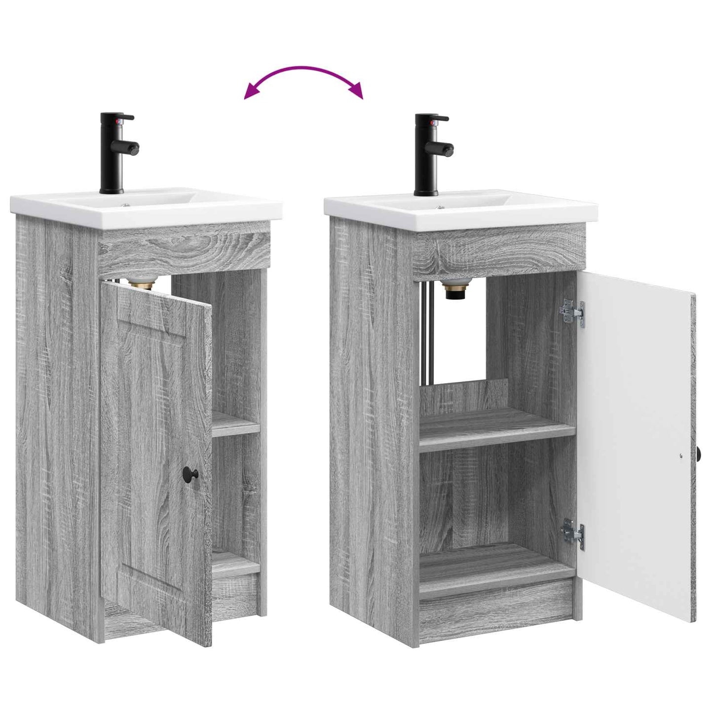 Bathroom Vanity with Sink Grey Sonoma 42 x 40 x 84.5 cm