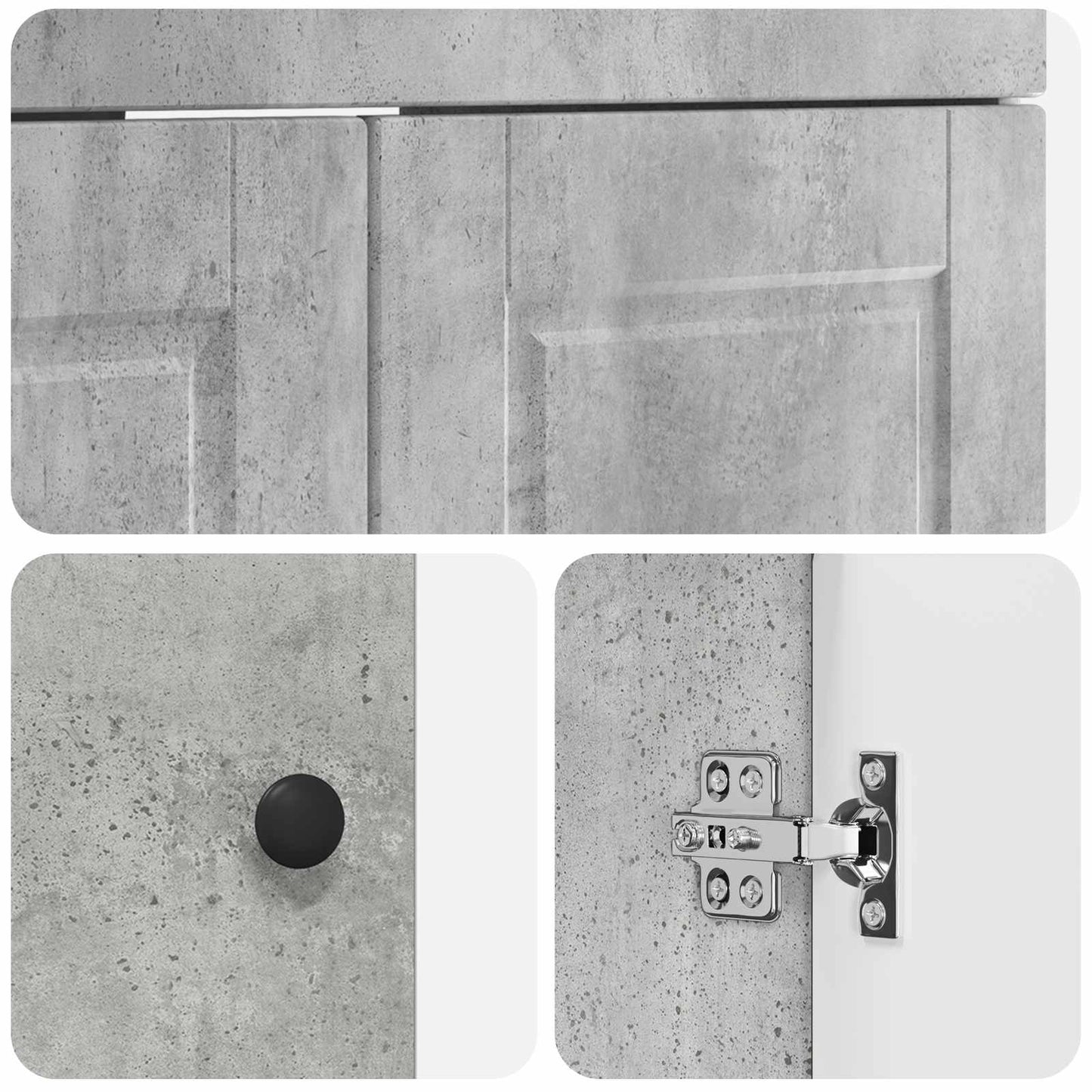Bathroom under Sink Cabinet Concrete Grey 78.5 x 37.5 x 81 cm