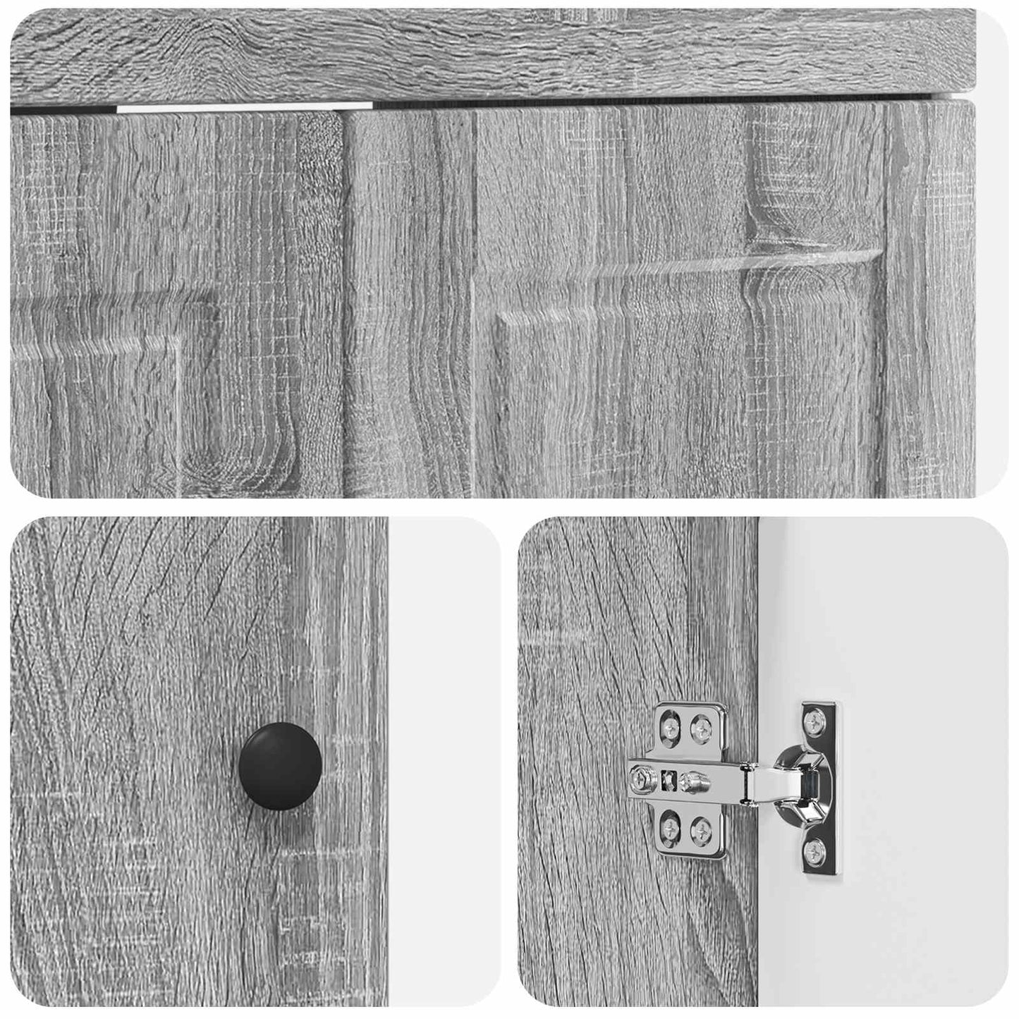 Bathroom under Sink Cabinet Grey Sonoma 78.5 x 37.5 x 81 cm