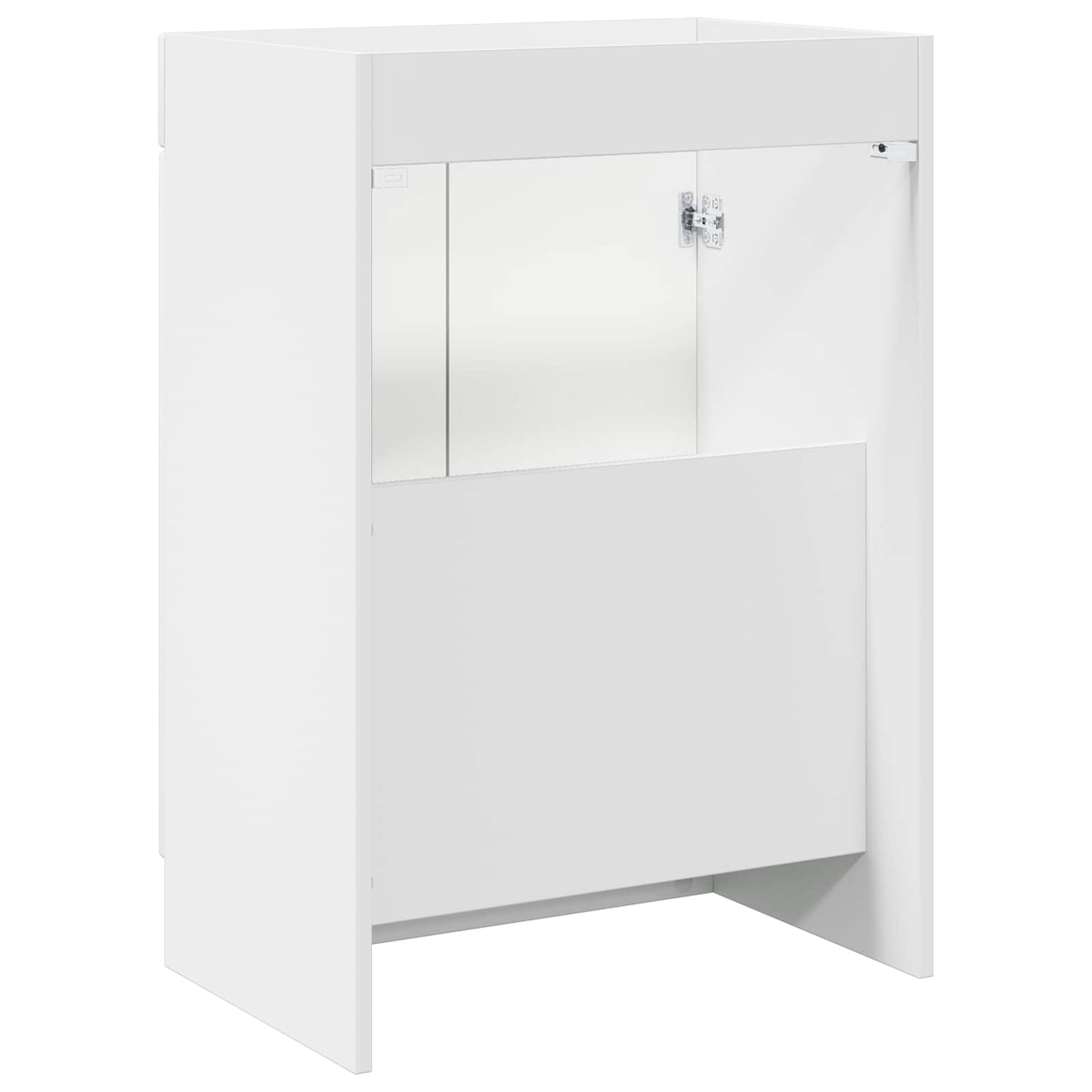 Bathroom under Sink Cabinet High Gloss White 56 x 37.5 x 81 cm