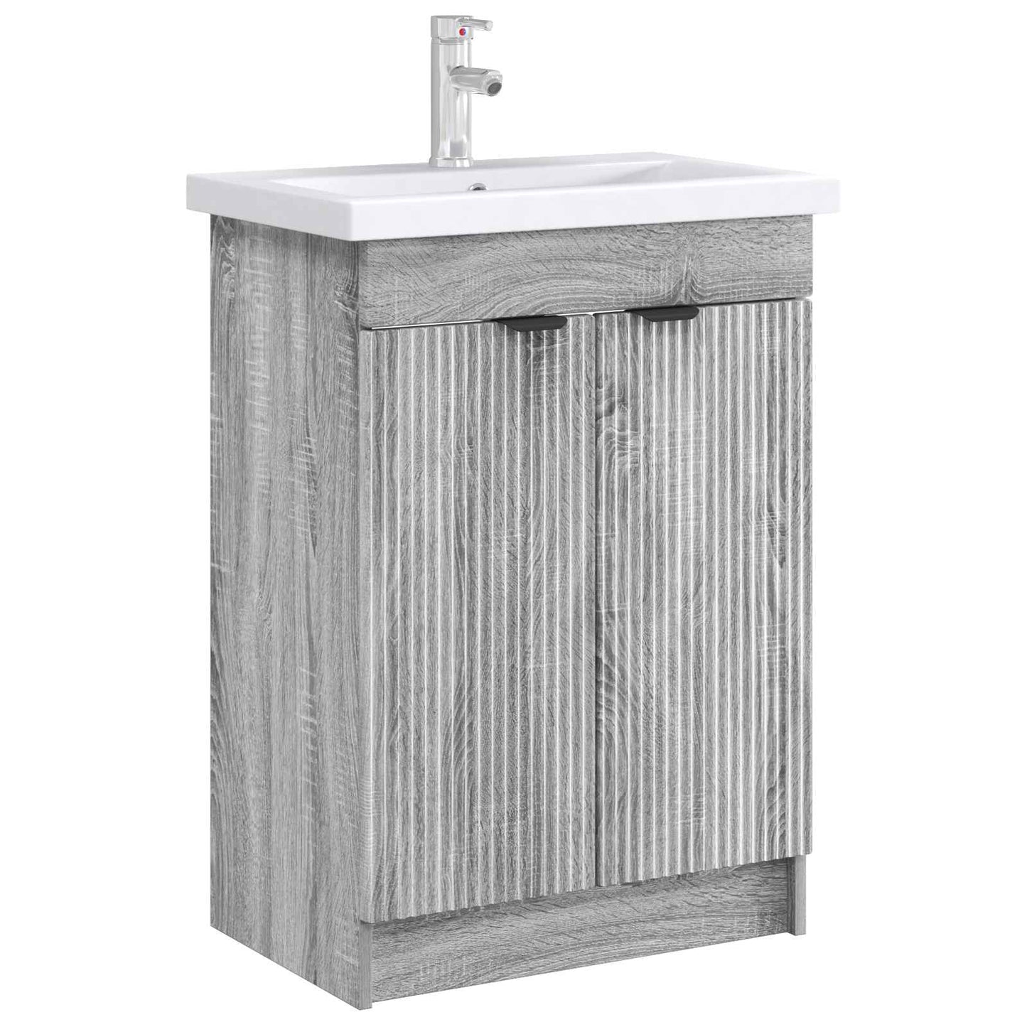 Bathroom under Sink Cabinet Grey Sonoma 56 x 37.5 x 81 cm