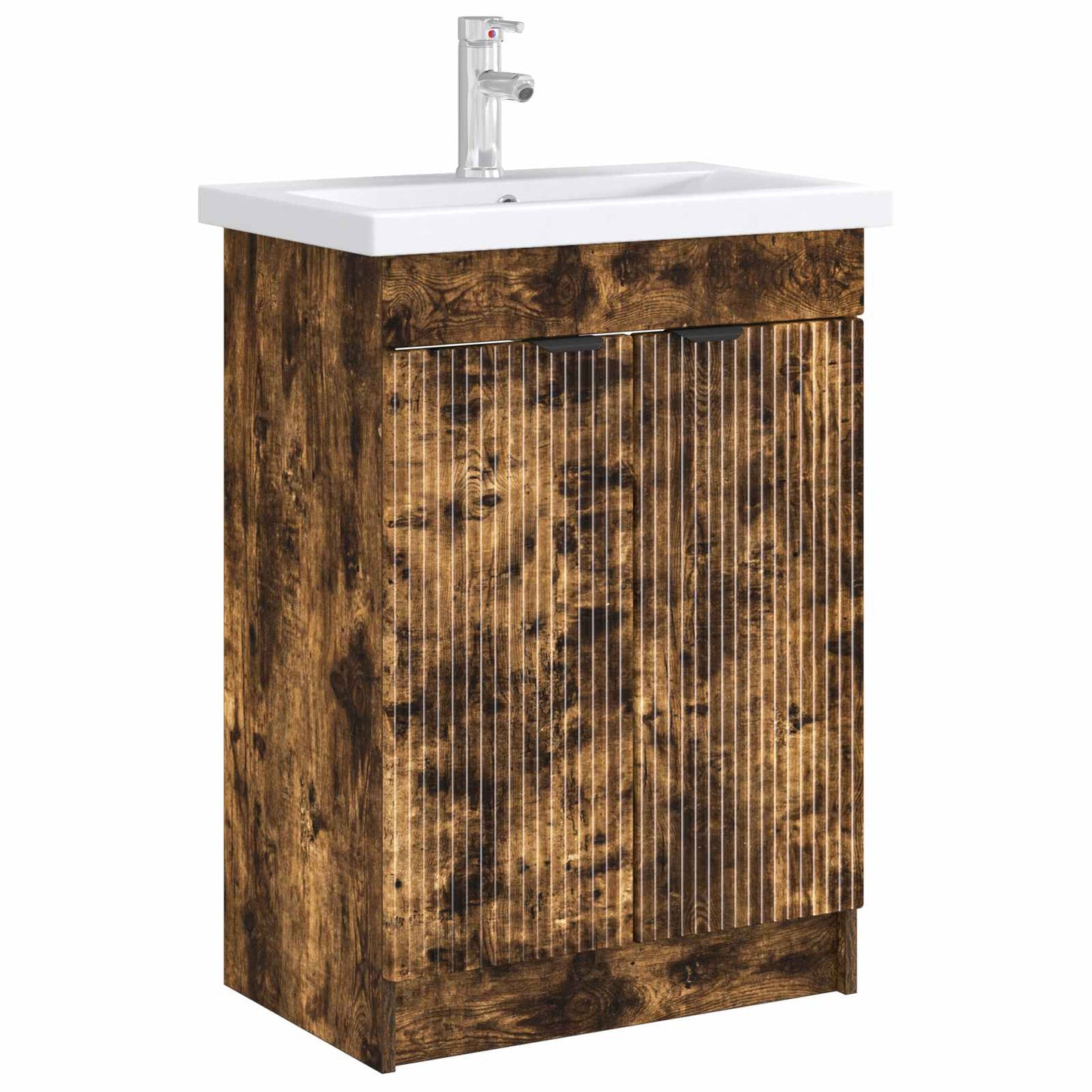 Bathroom under Sink Cabinet Smoked Oak 78.5 x 37.5 x 81 cm