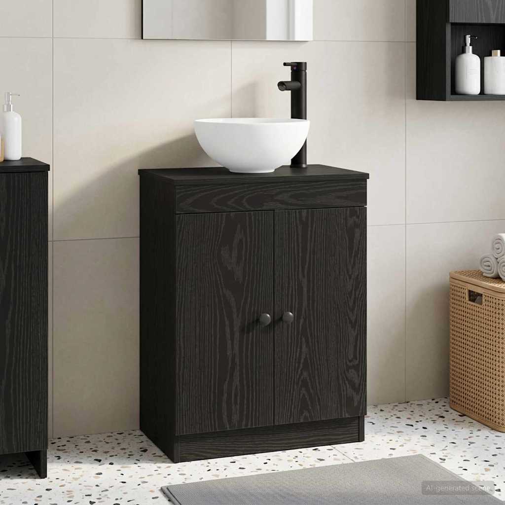 Bathroom Sink Cabinet Black 54 x 35 x 100 cm Engineered Wood
