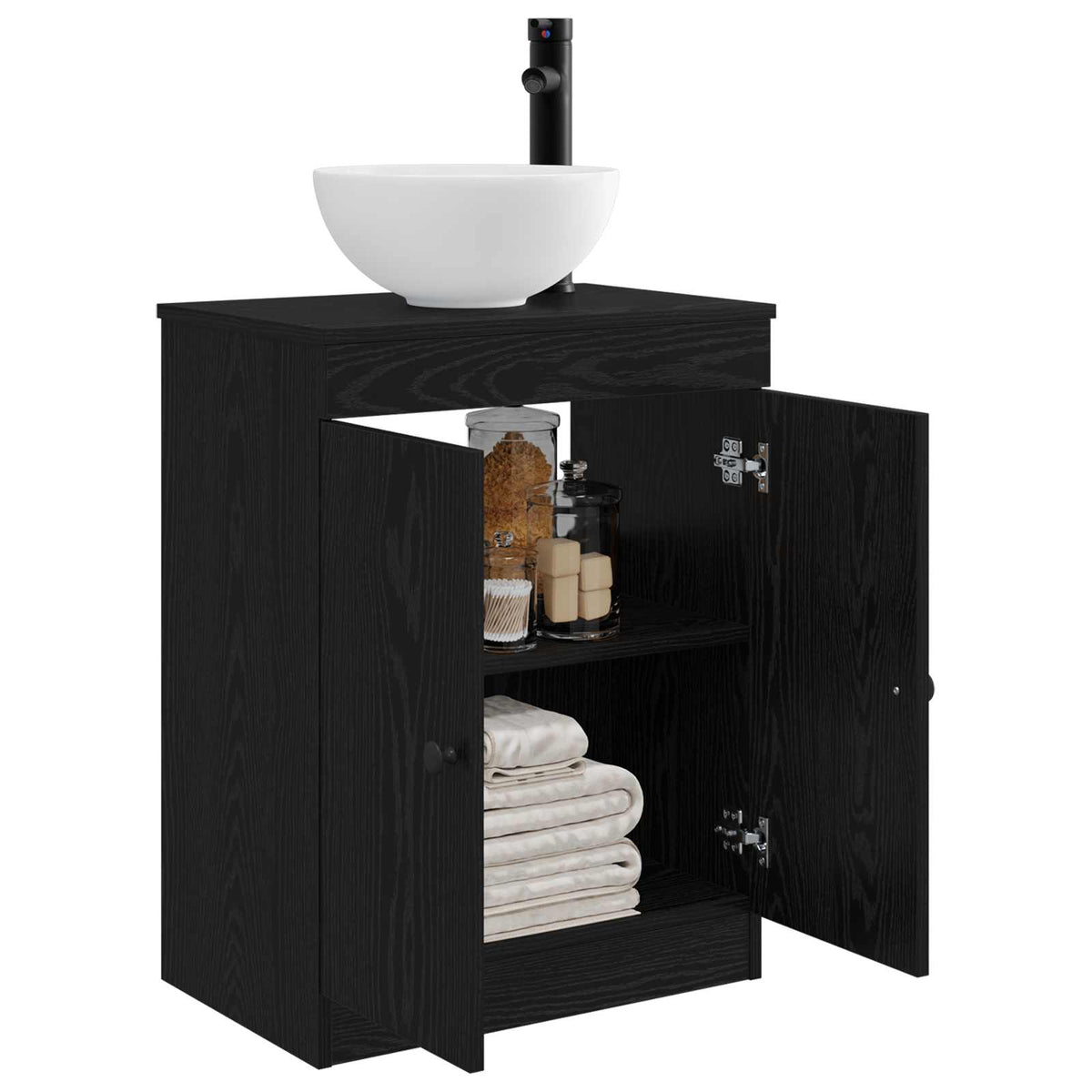 Bathroom Sink Cabinet Black 54 x 35 x 100 cm Engineered Wood