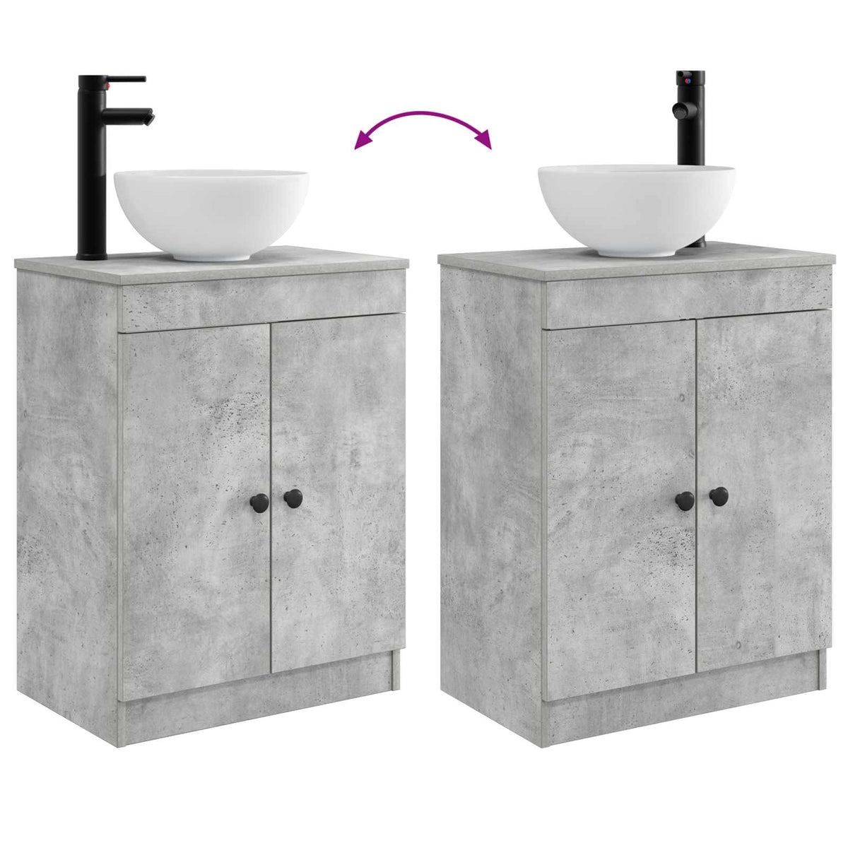 Bathroom Sink Cabinet Concrete Grey 54 x 35 x 100 cm