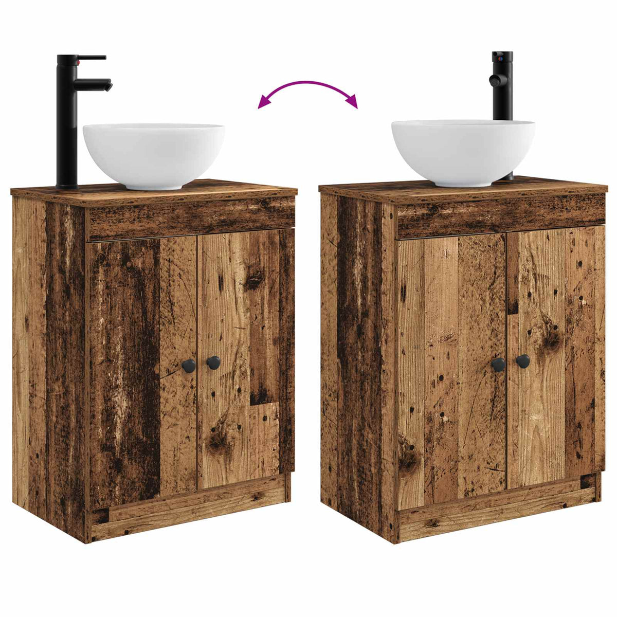 Bathroom Sink Cabinet Old Wood 54 x 35 x 100 cm Engineered Wood