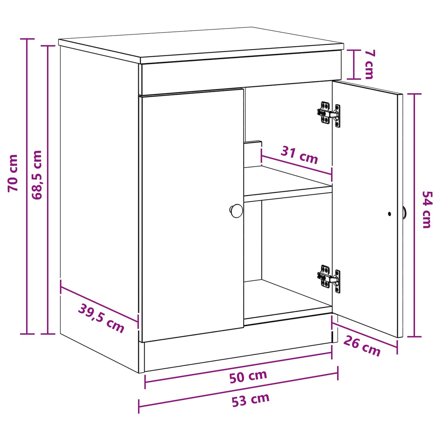 Bathroom Cabinet Artisan Oak 54 x 41 x 70 cm Engineered Wood