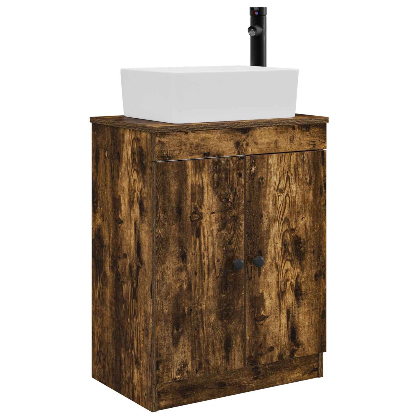 Bathroom Vanity with Sink Smoked Oak 54 x 35 x 83 cm