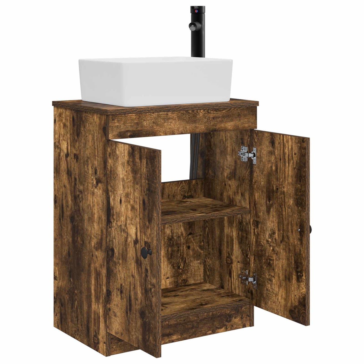 Bathroom Vanity with Sink Smoked Oak 54 x 35 x 83 cm