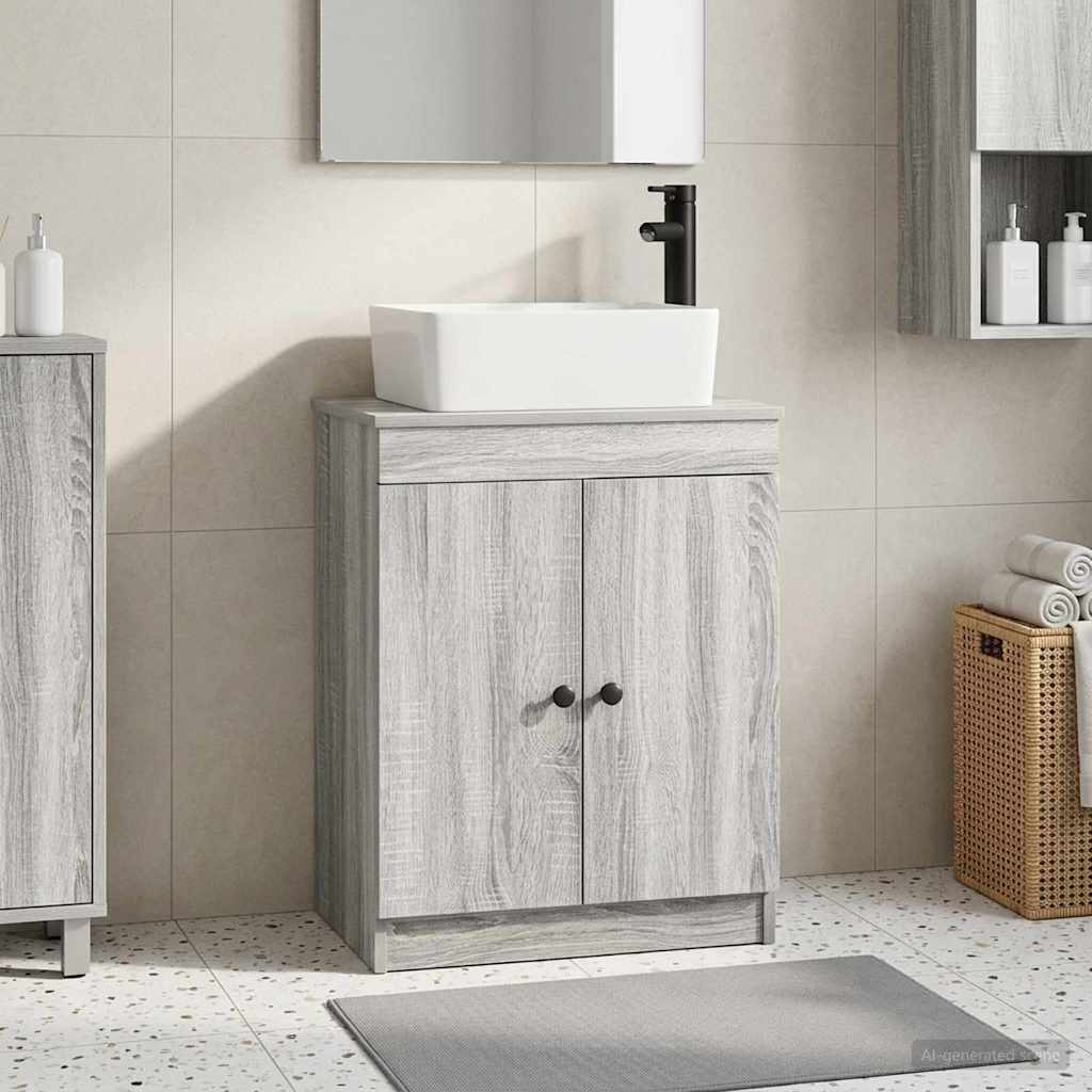 Bathroom Vanity with Sink Grey Sonoma 54 x 35 x 83 cm
