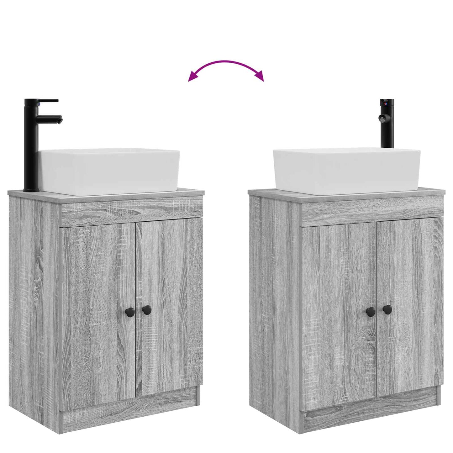 Bathroom Vanity with Sink Grey Sonoma 54 x 35 x 83 cm