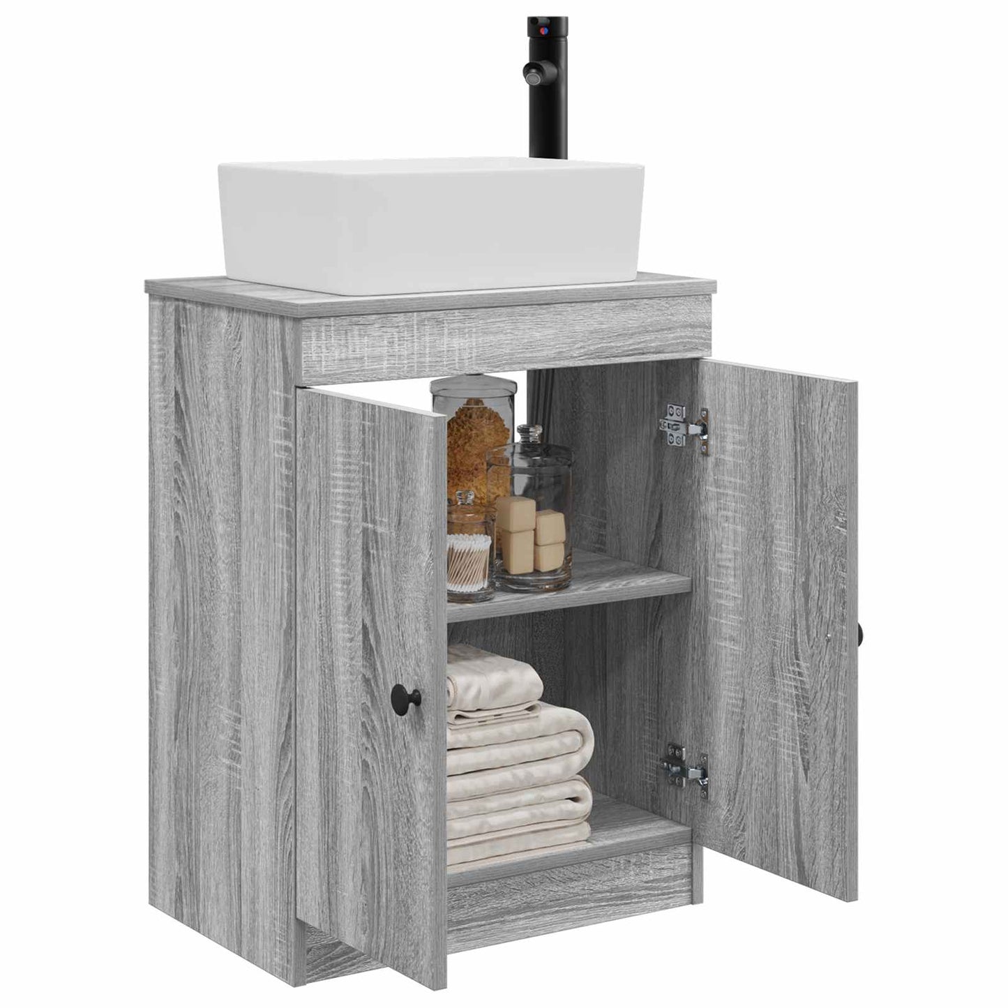 Bathroom Vanity with Sink Grey Sonoma 54 x 35 x 83 cm