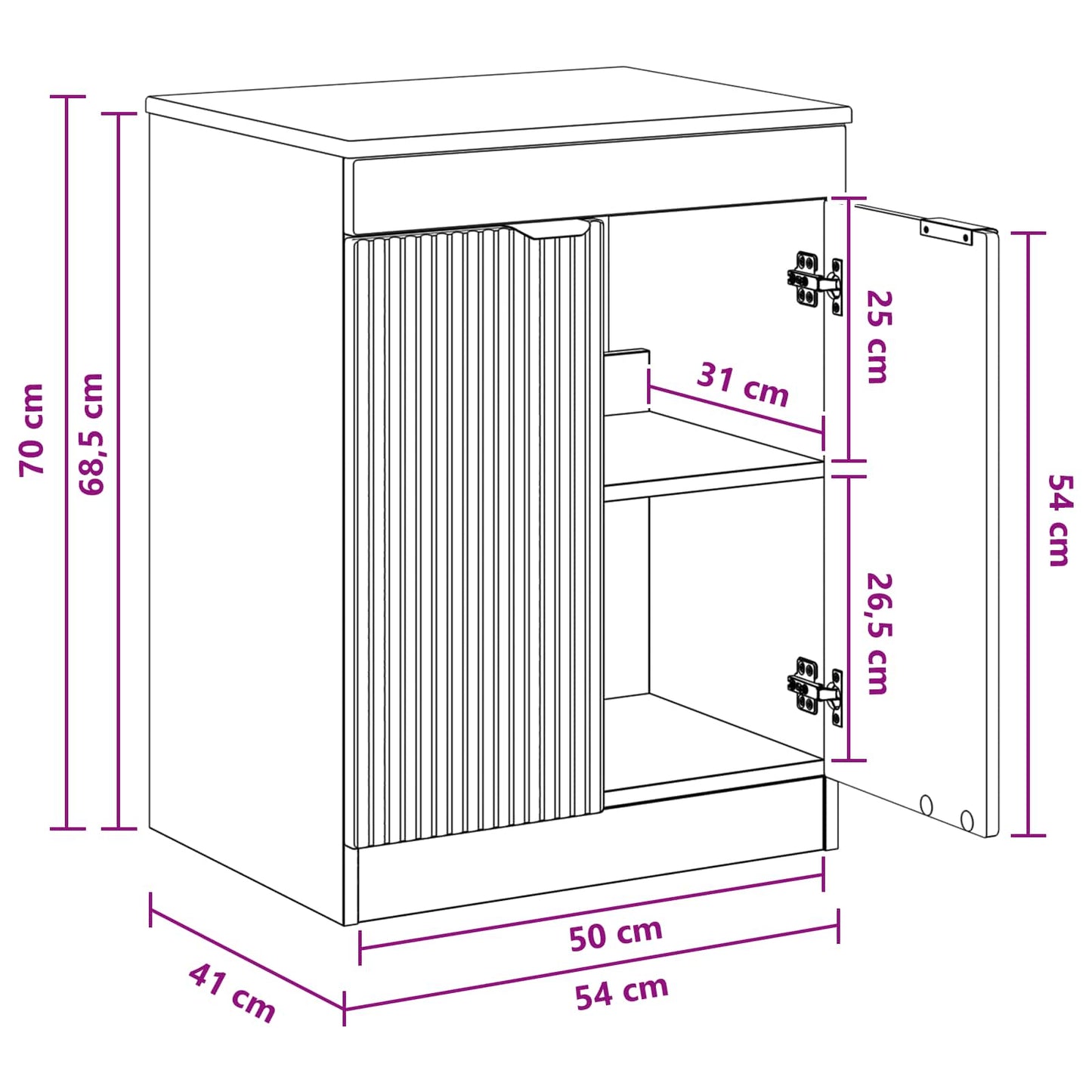 Bathroom Cabinet Artisan Oak 54 x 41 x 70 cm Engineered Wood