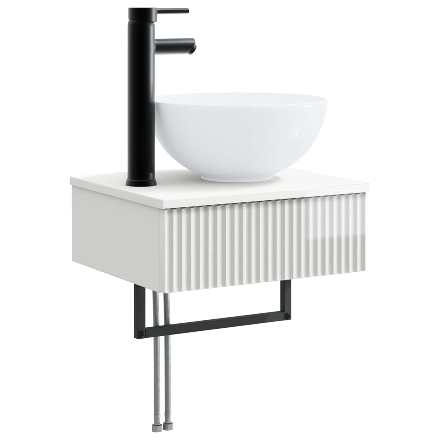 Wall-Mounted Wash Basin High Gloss White 40 x 35 x 39 cm
