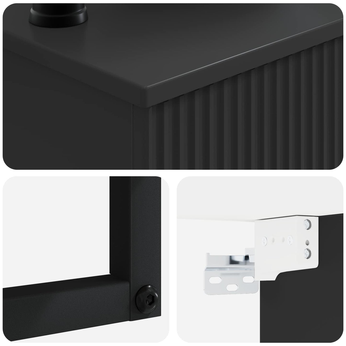 Wall-Mounted Wash Basin Black 50 x 41 x 39 cm Engineered Wood