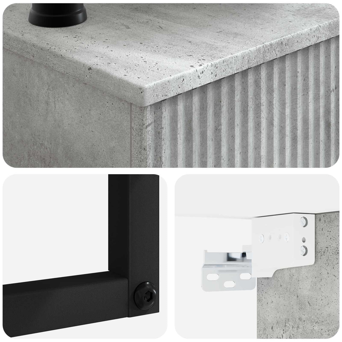 Wall-Mounted Wash Basin Concrete Grey 50 x 41 x 39 cm