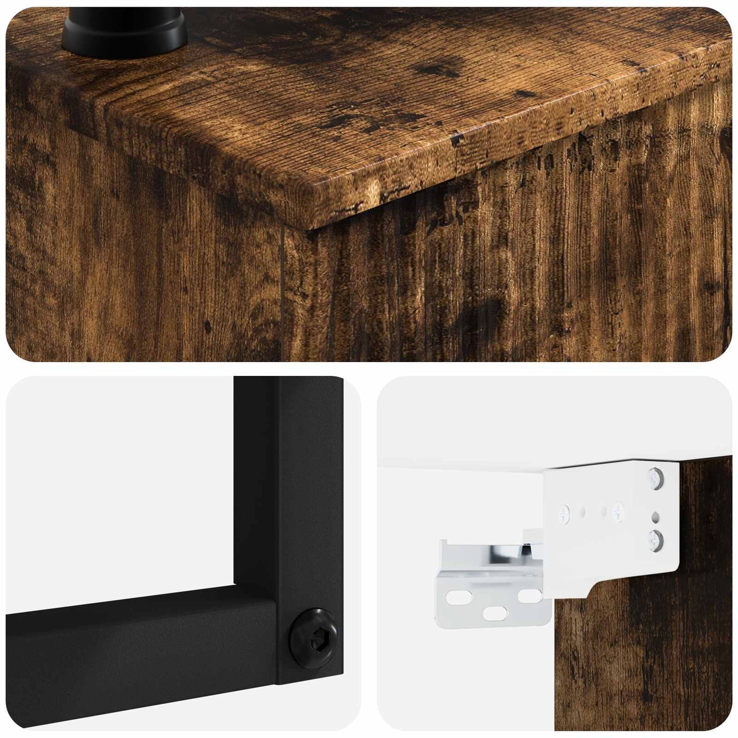 Wall-Mounted Wash Basin Smoked Oak 50 x 41 x 39 cm