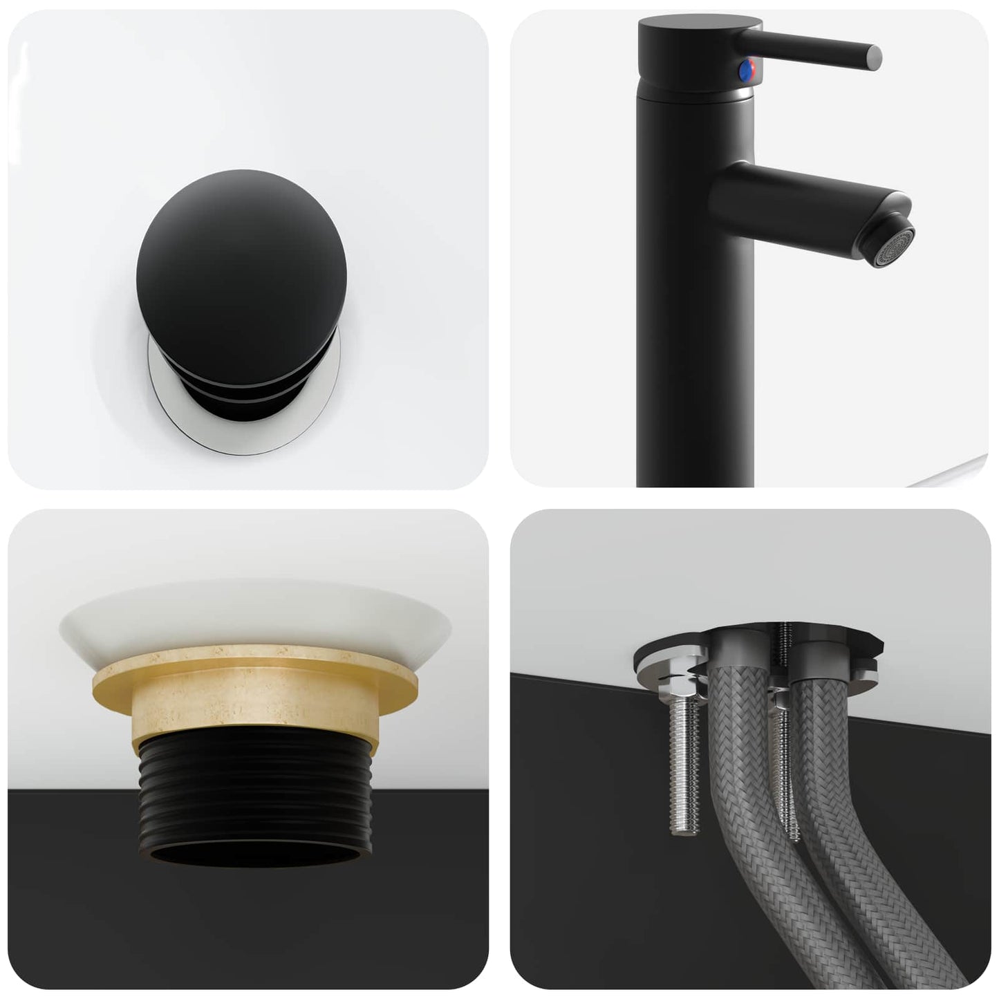 Wall-Mounted Wash Basin Black 53 x 35 x 39 cm Engineered Wood