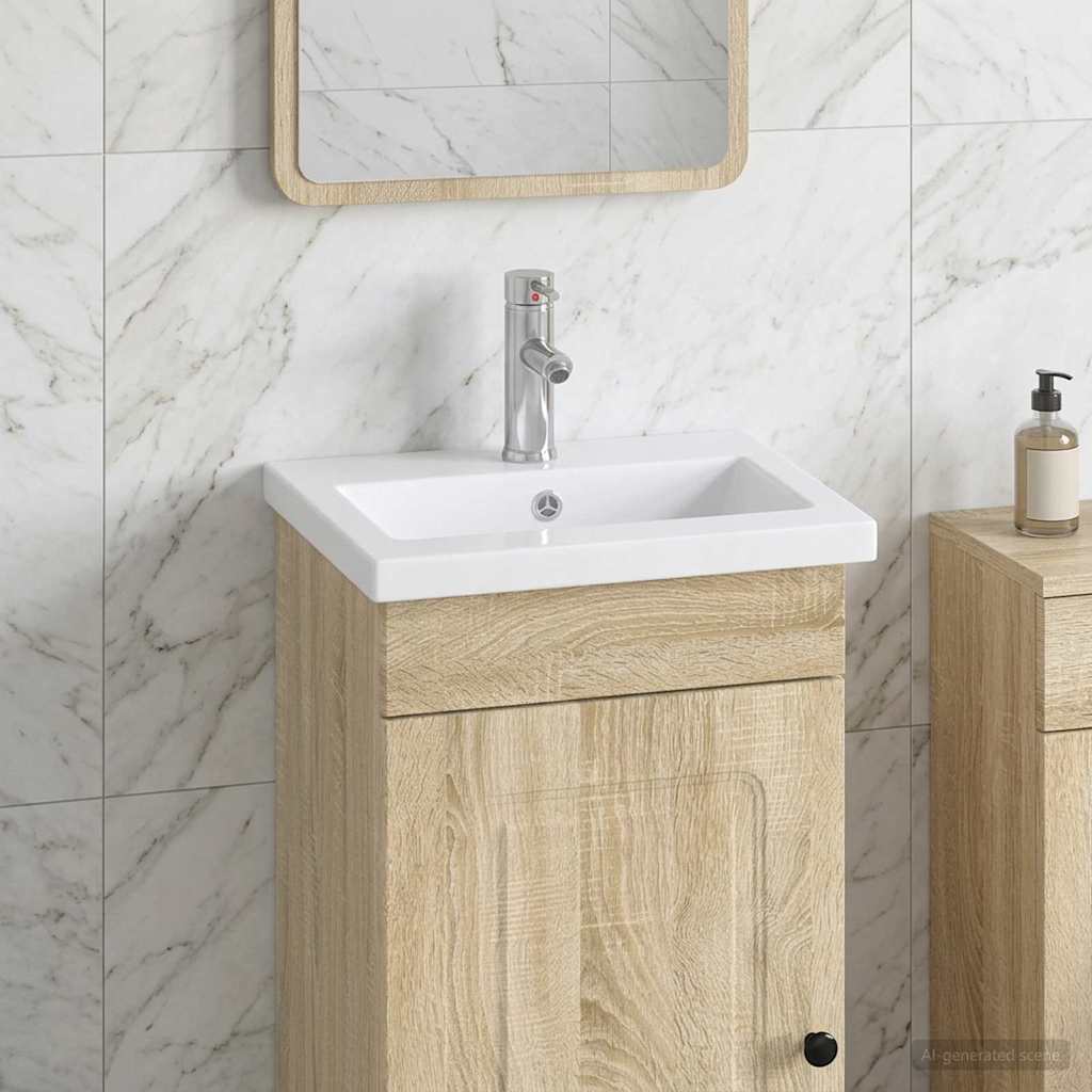 Bathroom Wash Basin Chrome 42 x 40 x 16.5 cm Metal