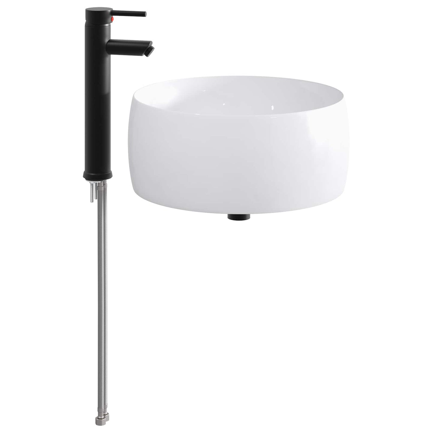 Bathroom Wash Basin Matte Black 38.5 x 38.5 x 16 cm Metal