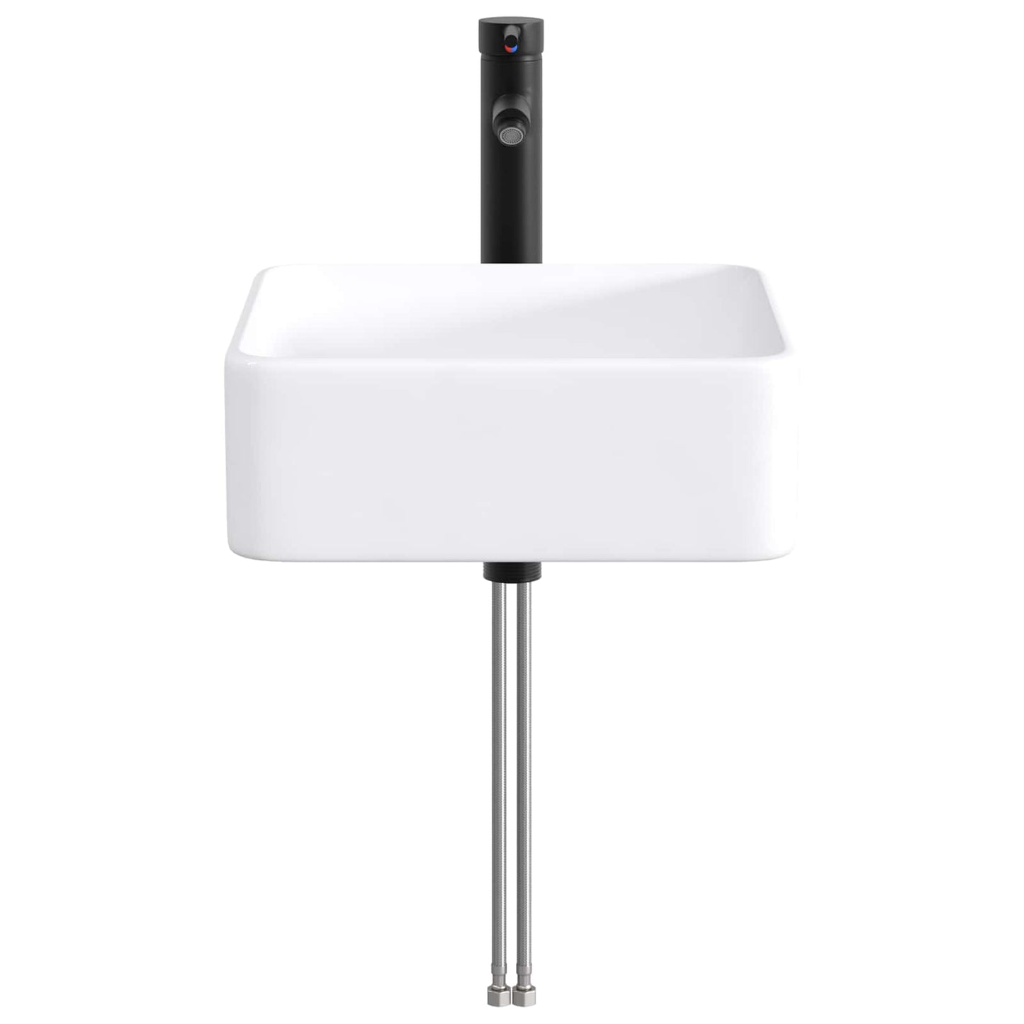 Bathroom Wash Basin Matte Black 49 x 37 x 14 cm Metal