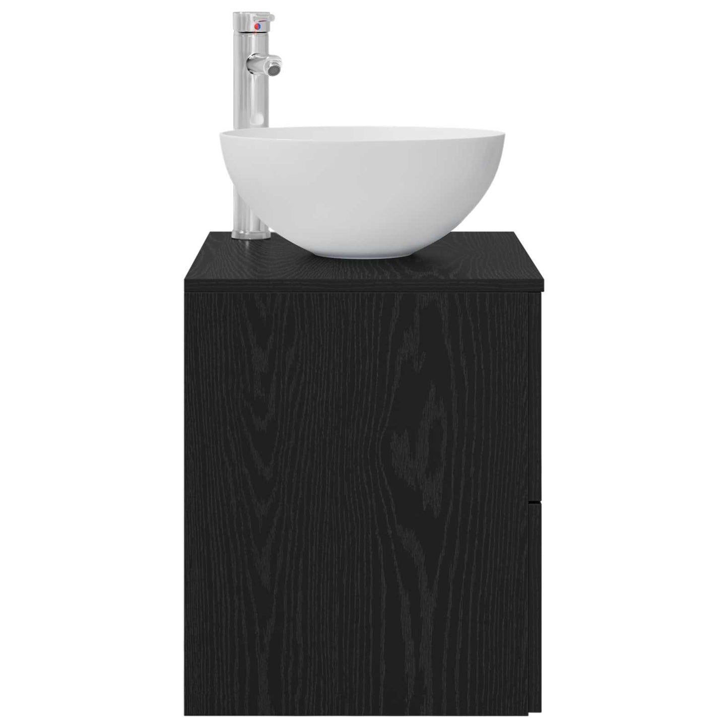 Wall-Mounted Sink Vanity Black Oak 49.5 x 35 x 63 cm