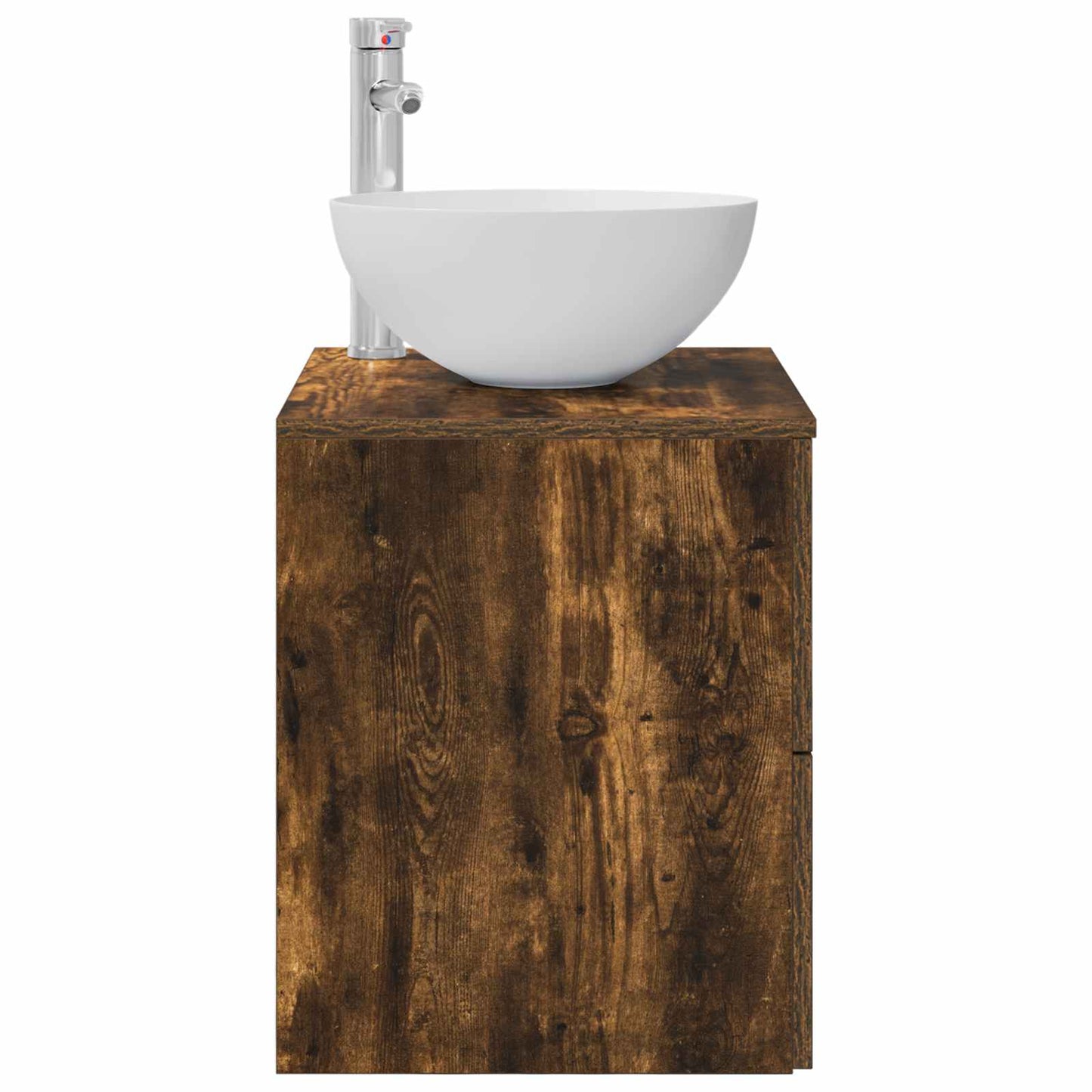 Wall-Mounted Sink Vanity Smoked Oak 49.5 x 35 x 63 cm