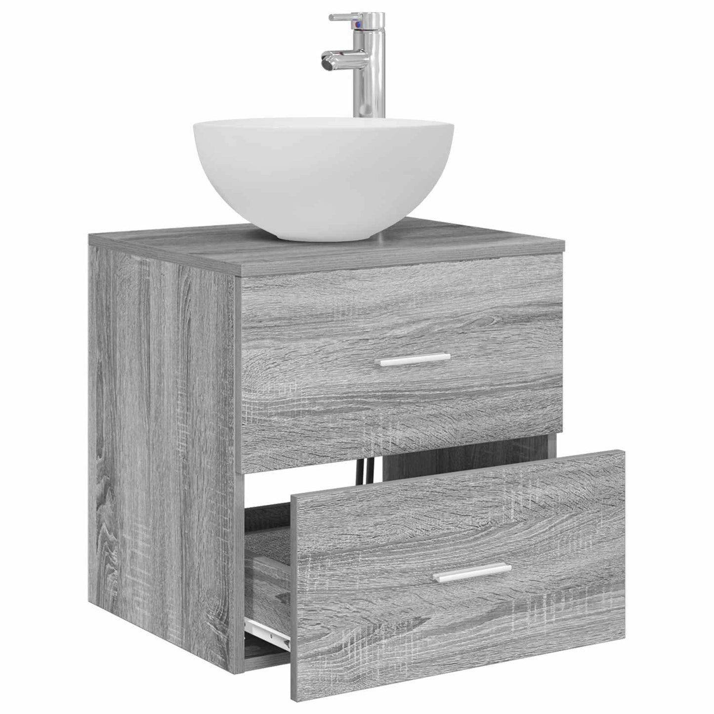 Wall-Mounted Sink Vanity Grey Sonoma 49.5 x 35 x 63 cm