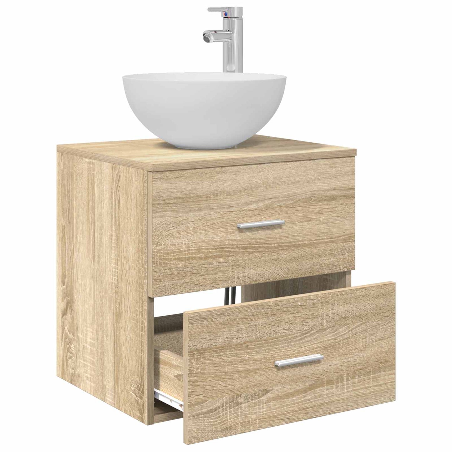 Wall-Mounted Sink Vanity Sonoma Oak 49.5 x 41 x 64.5 cm