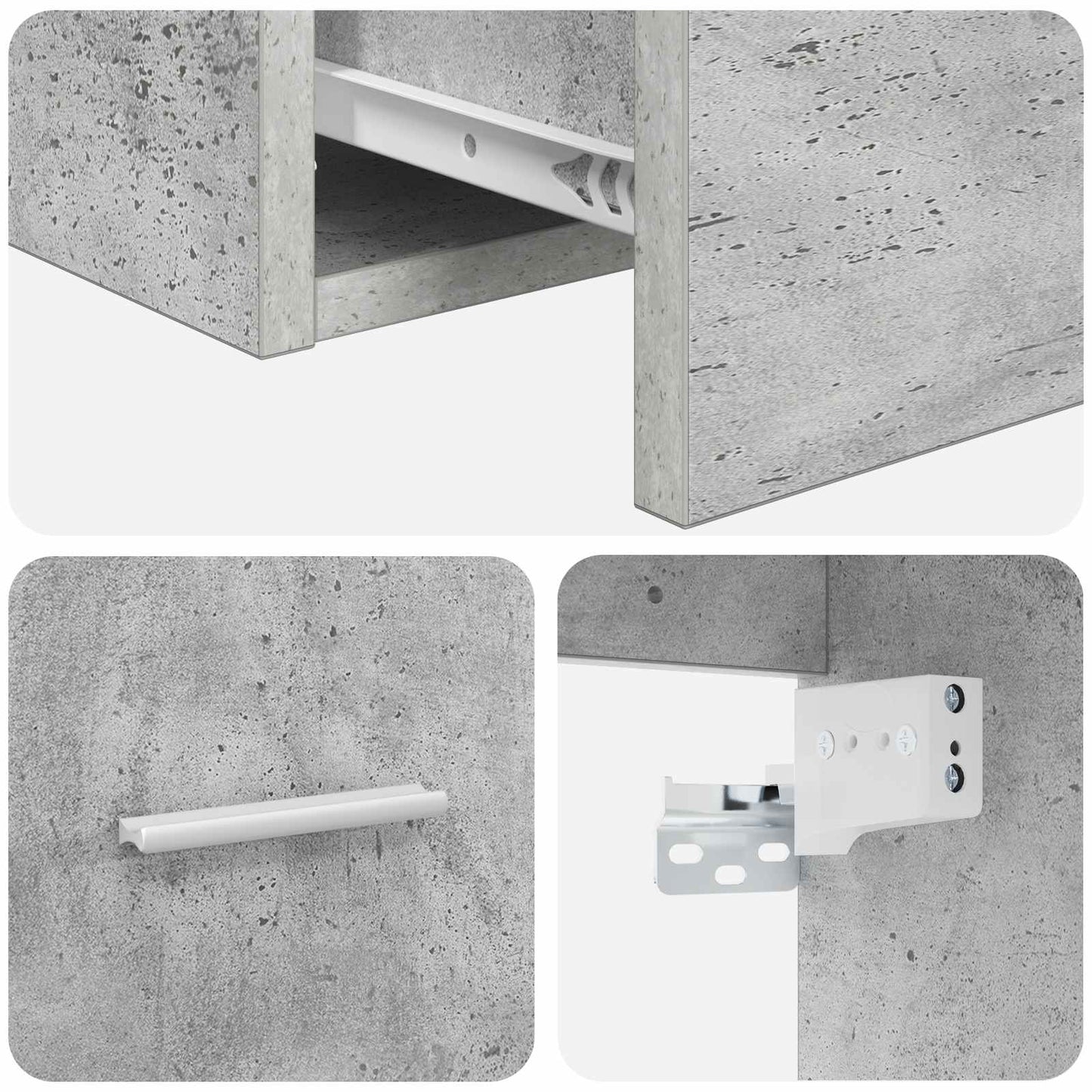 Wall-Mounted Sink Vanity Concrete Grey 49.5 x 41 x 64.5 cm