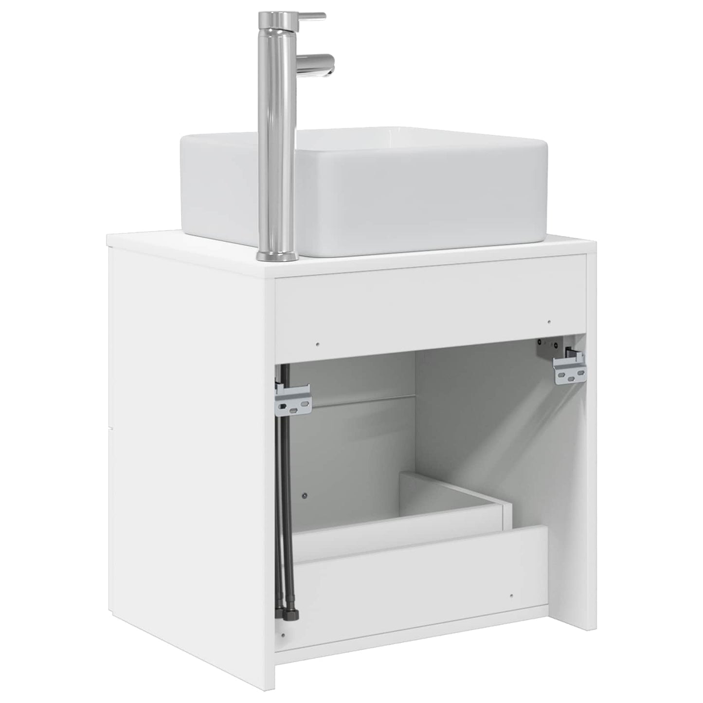 Wall-Mounted Sink Vanity White 53 x 34.5 x 63 cm