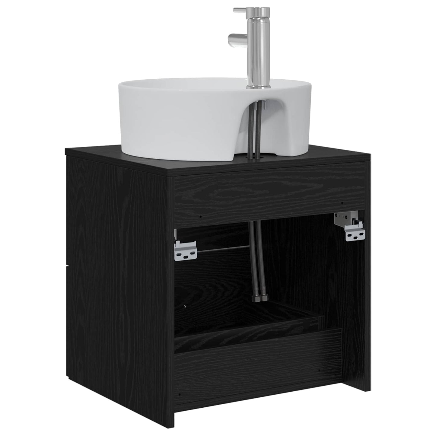 Wall-Mounted Sink Vanity Black Oak 49.5 x 44.5 x 65 cm