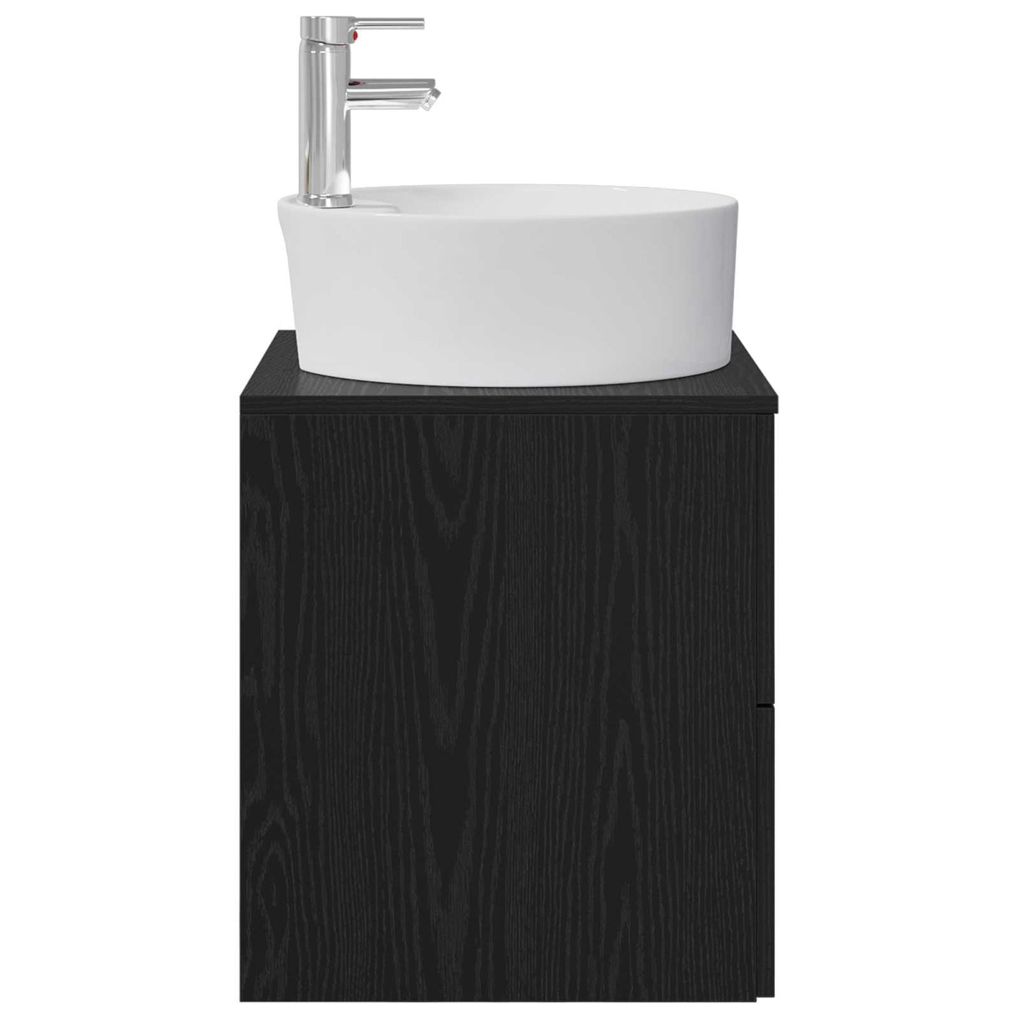 Wall-Mounted Sink Vanity Black Oak 49.5 x 44.5 x 65 cm