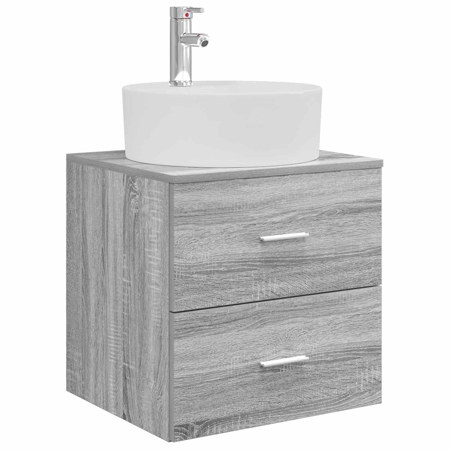 Wall-Mounted Sink Vanity Grey Sonoma 49.5 x 44.5 x 65 cm