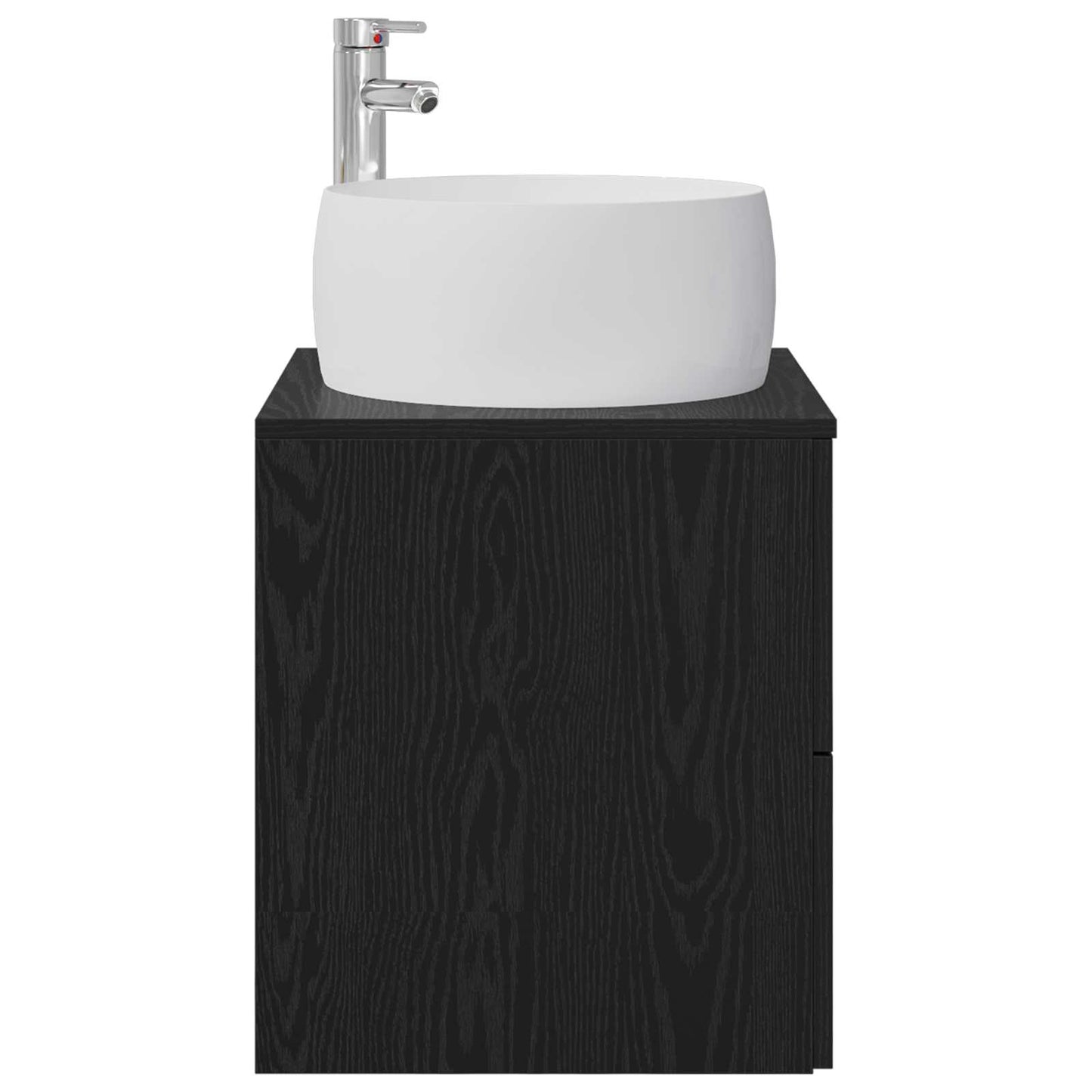 Wall-Mounted Sink Vanity Black Oak 49.5 x 44.5 x 66 cm