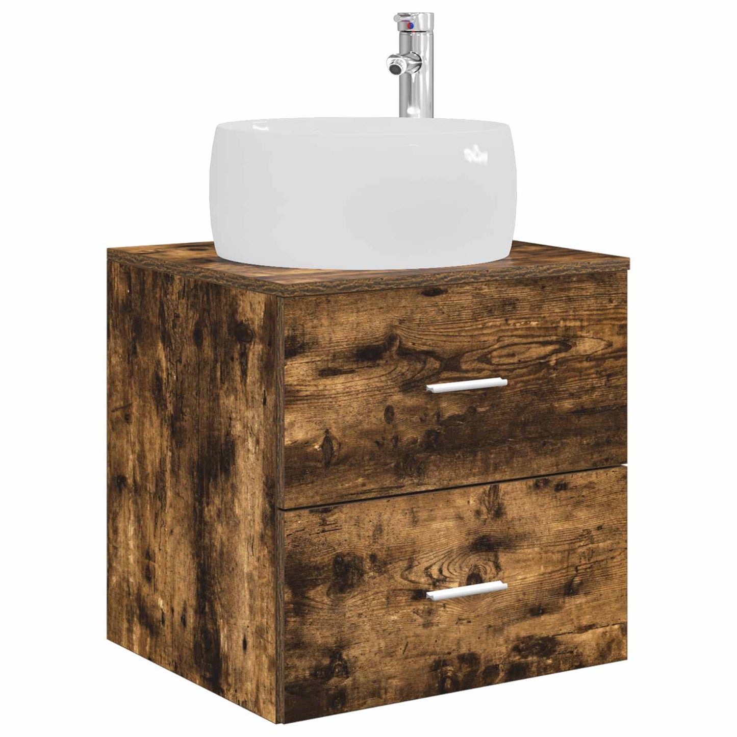 Wall-Mounted Sink Vanity Smoked Oak 49.5 x 44.5 x 66 cm