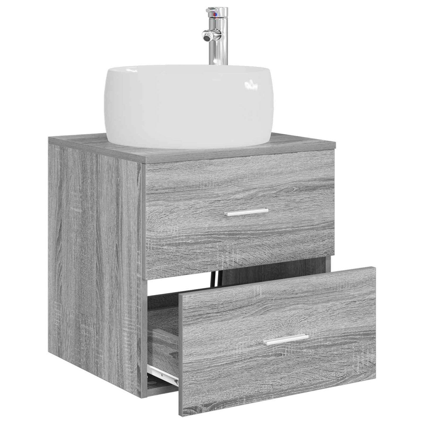 Wall-Mounted Sink Vanity Grey Sonoma 49.5 x 44.5 x 66 cm