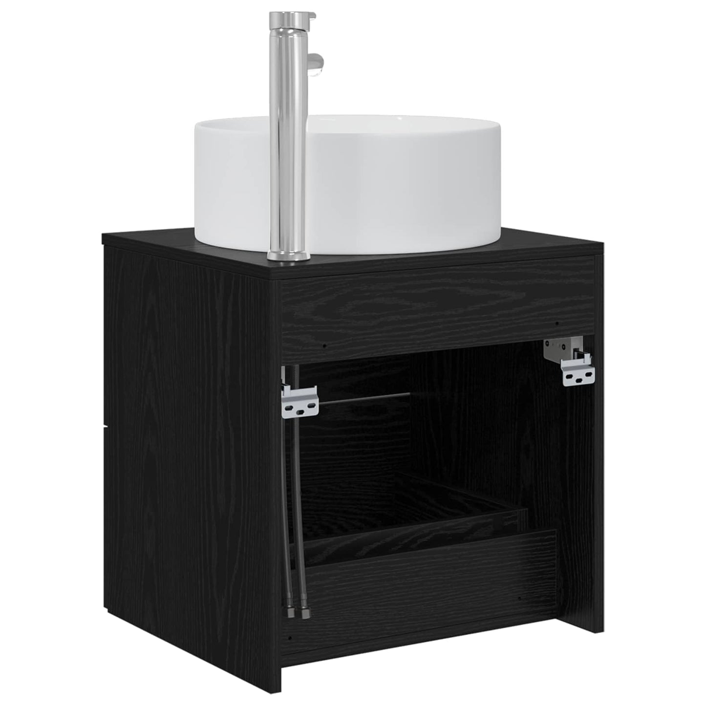 Wall-Mounted Sink Vanity Black Oak 49.5 x 44.5 x 65.5 cm