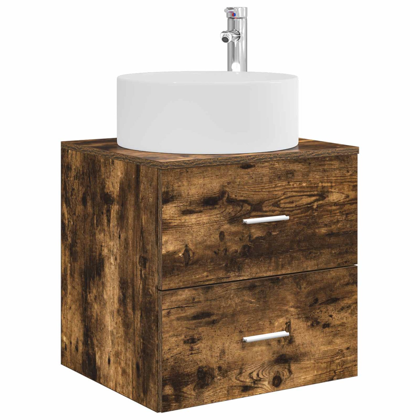 Wall-Mounted Sink Vanity Smoked Oak 49.5 x 44.5 x 65.5 cm