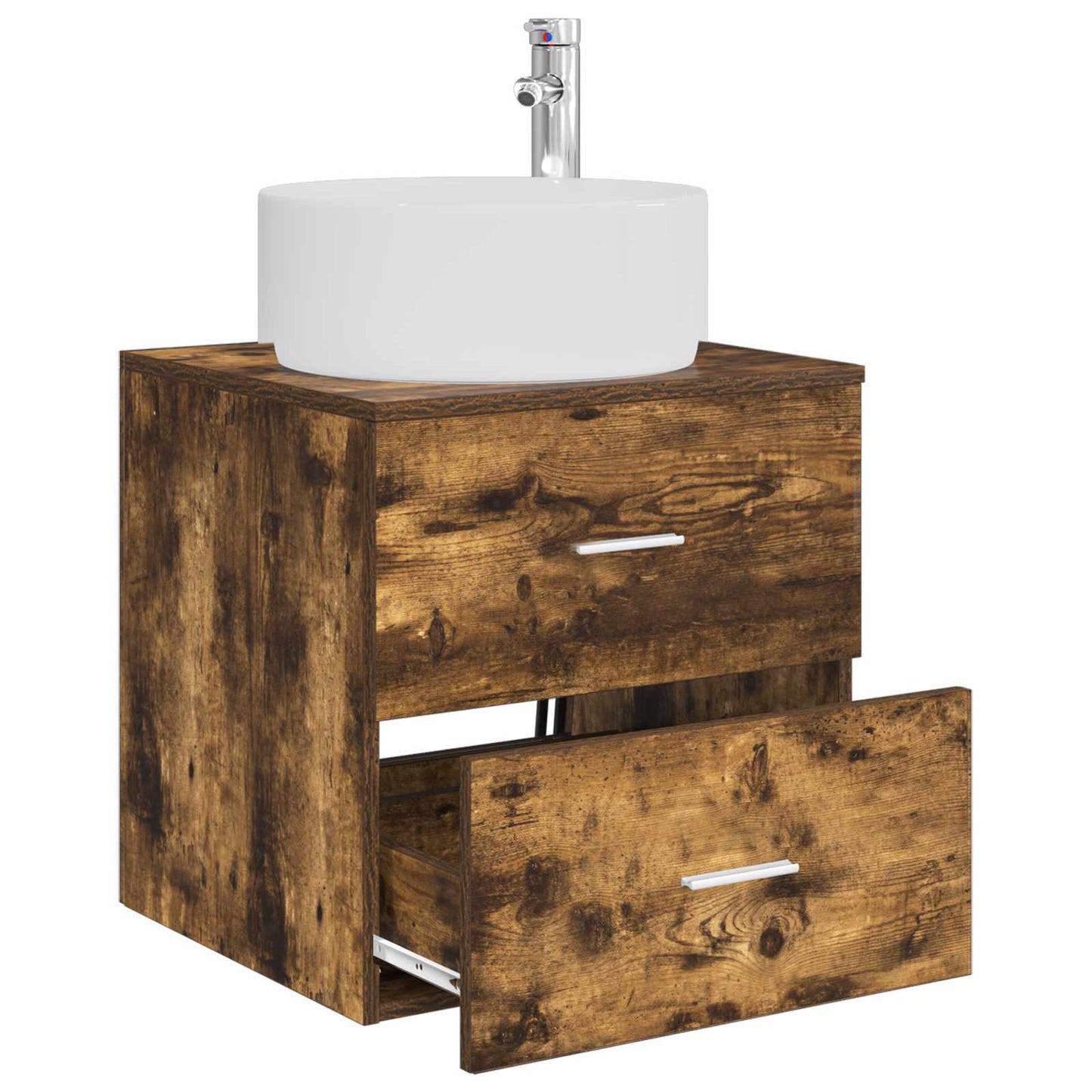 Wall-Mounted Sink Vanity Smoked Oak 49.5 x 44.5 x 65.5 cm