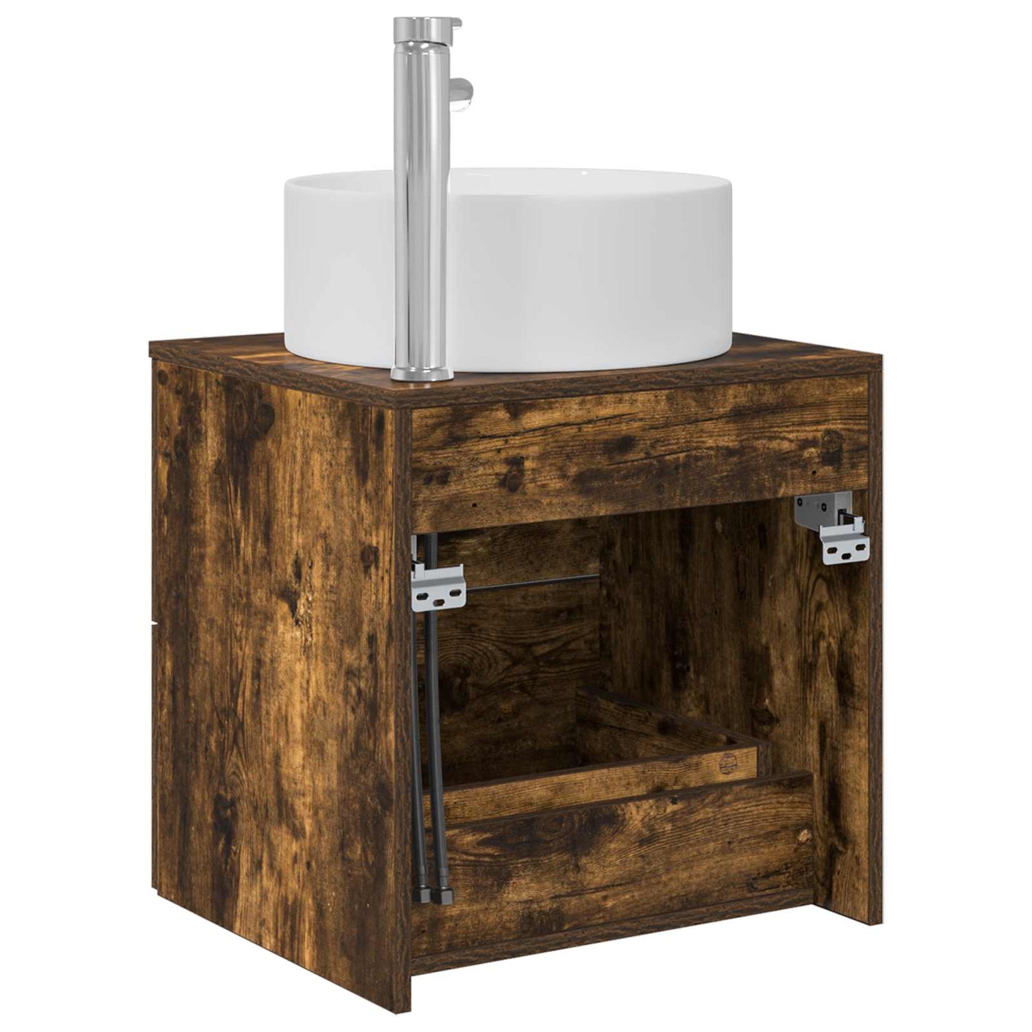 Wall-Mounted Sink Vanity Smoked Oak 49.5 x 44.5 x 65.5 cm