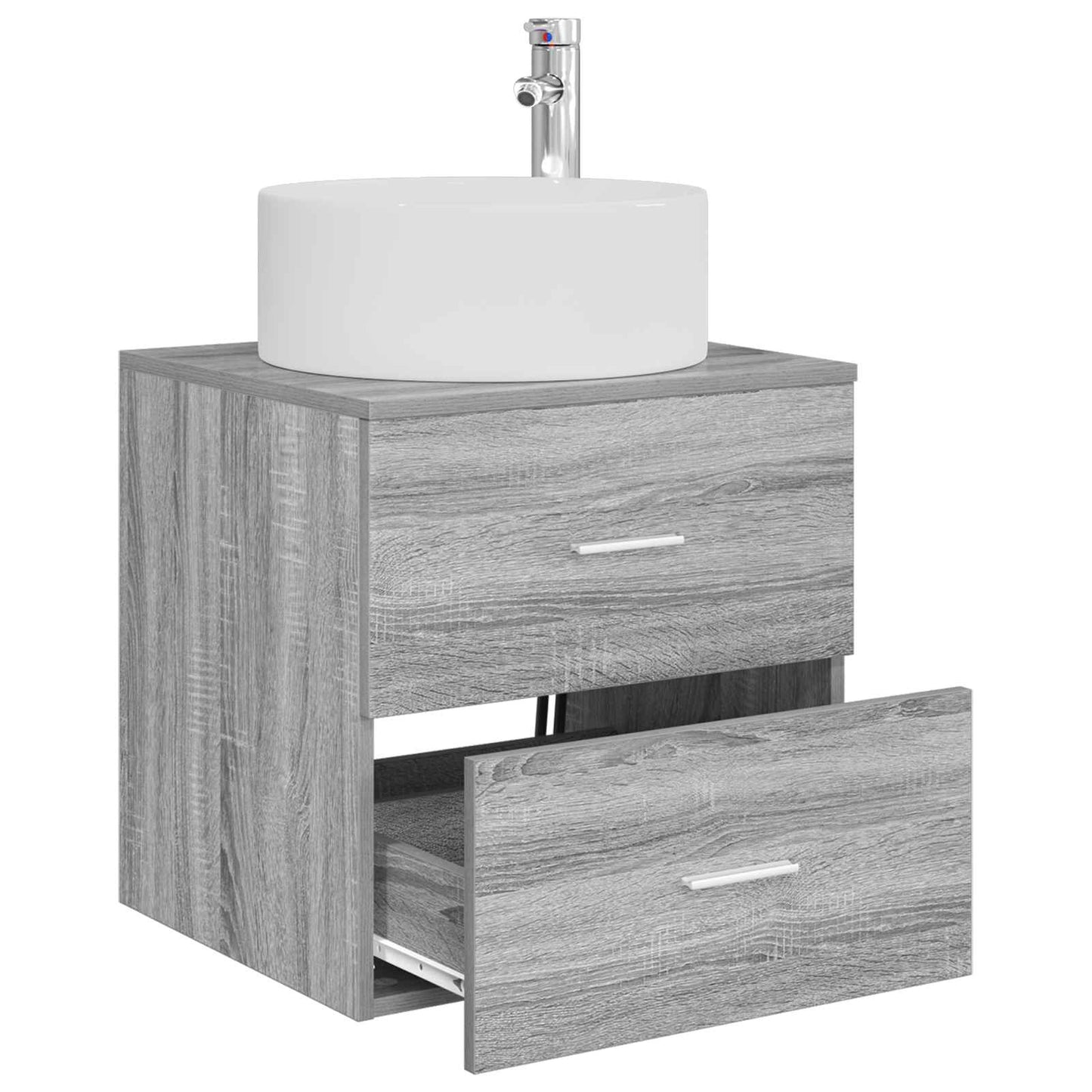 Wall-Mounted Sink Vanity Grey Sonoma 49.5 x 44.5 x 65.5 cm