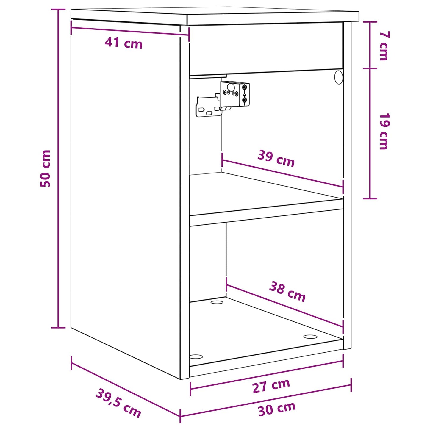 Bathroom Cabinet In-between White 30 x 35 x 50 cm