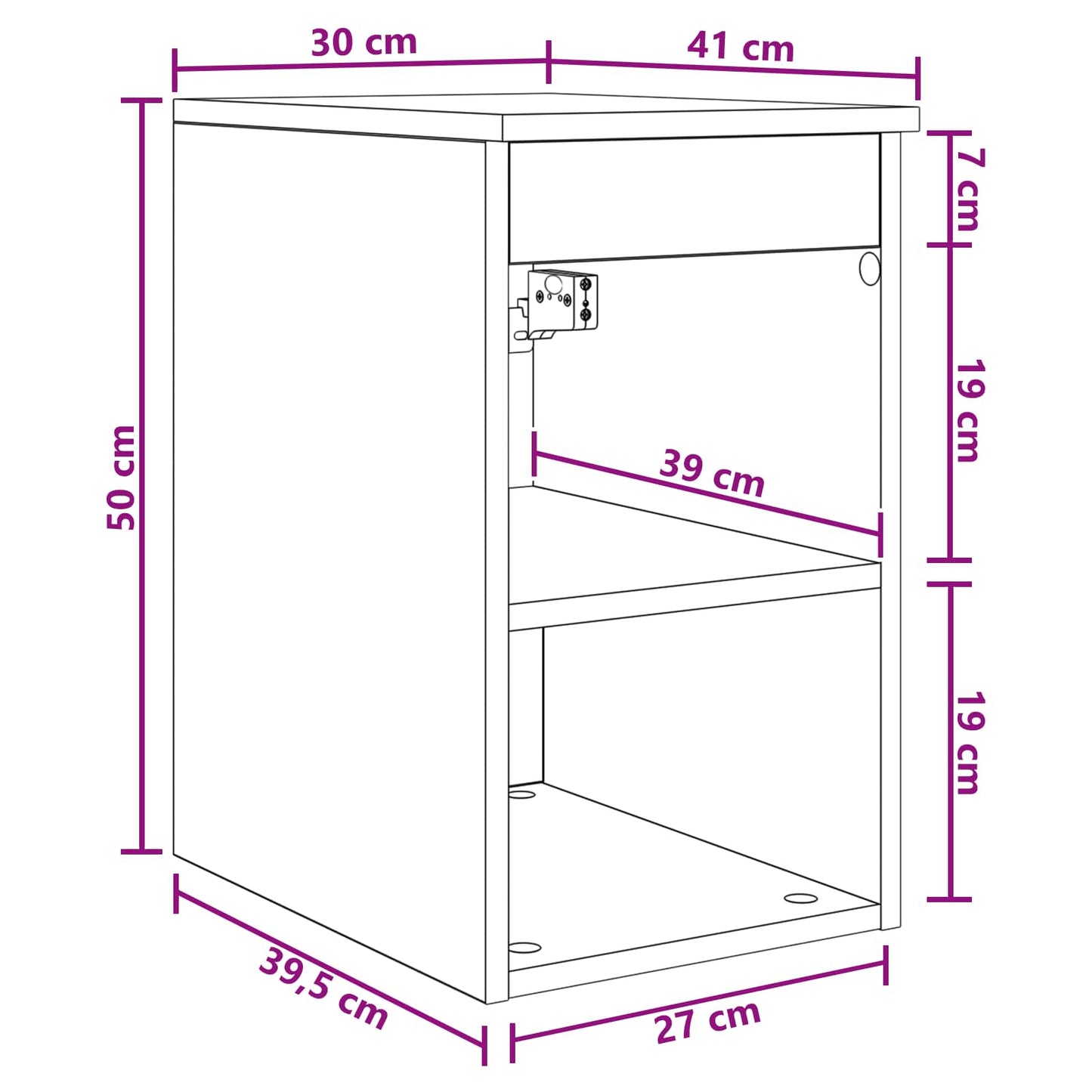 Bathroom Cabinet In-between Artisan Oak 30 x 41 x 50 cm