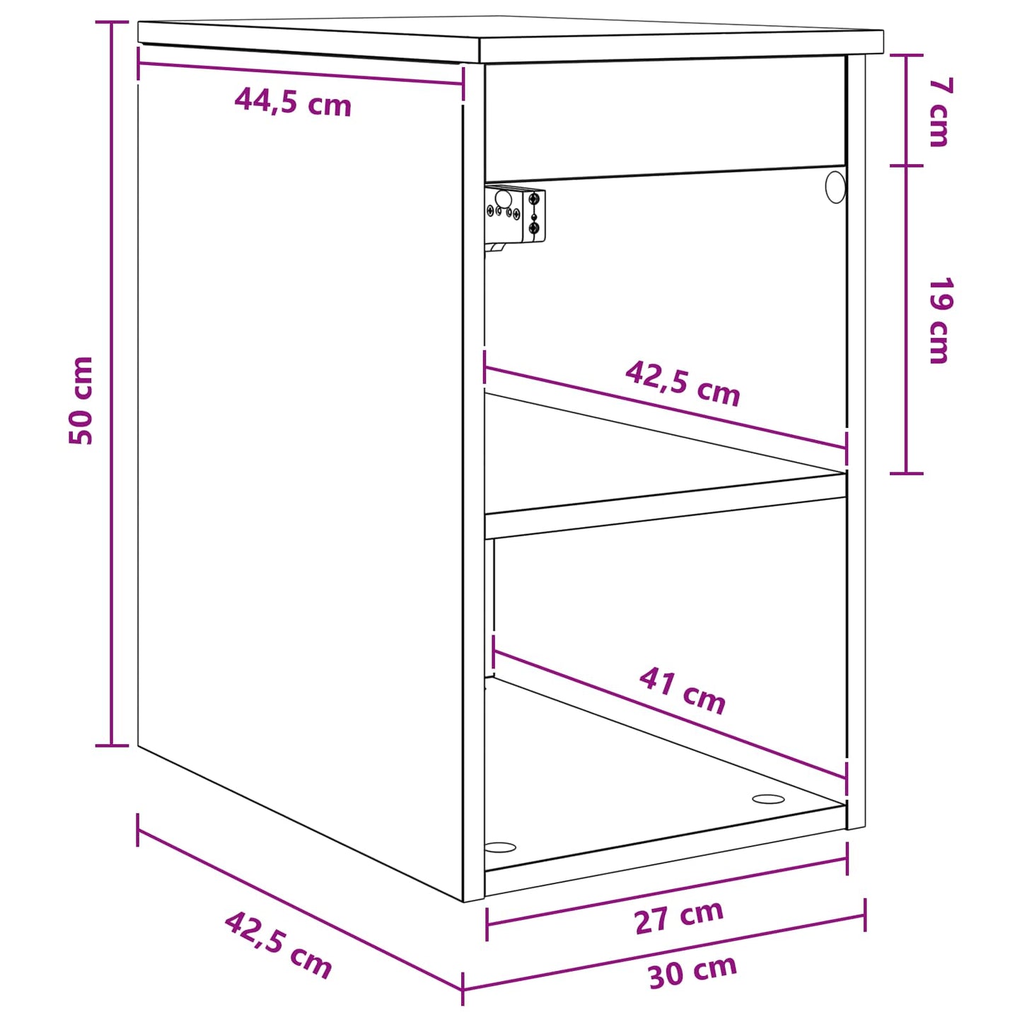 Bathroom Cabinet In-between Artisan Oak 30 x 44.5 x 50 cm