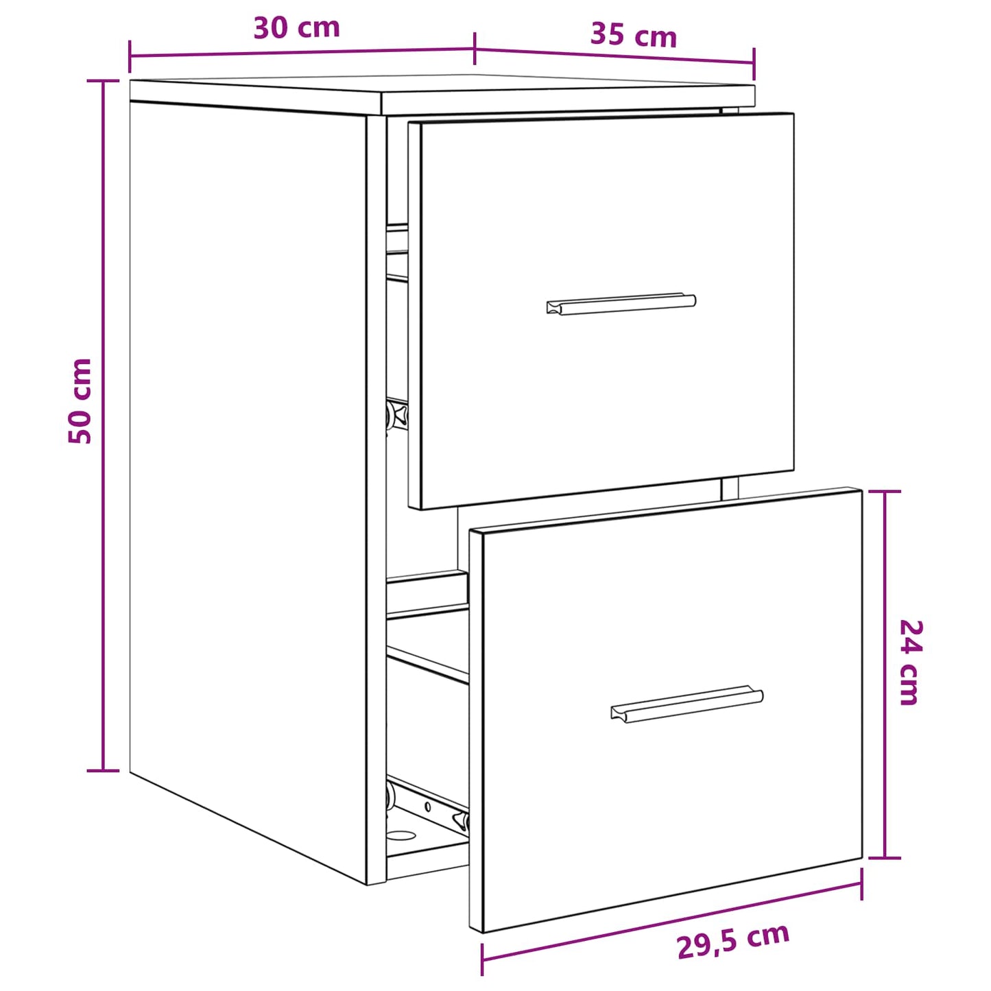 Bathroom Cabinet In-between Smoked Oak 30 x 35 x 50 cm