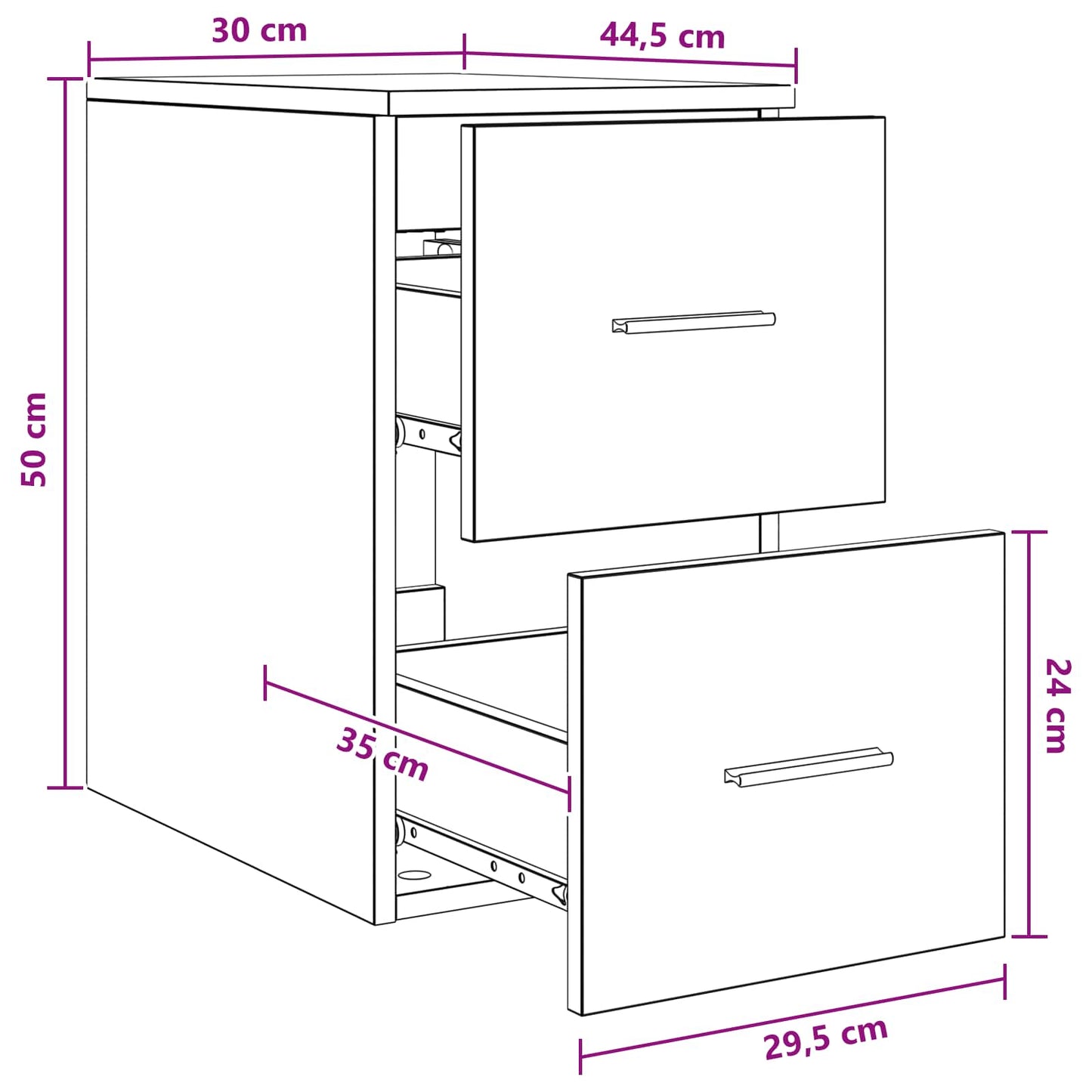 Bathroom Cabinet In-between Sonoma Oak 30 x 44.5 x 50 cm