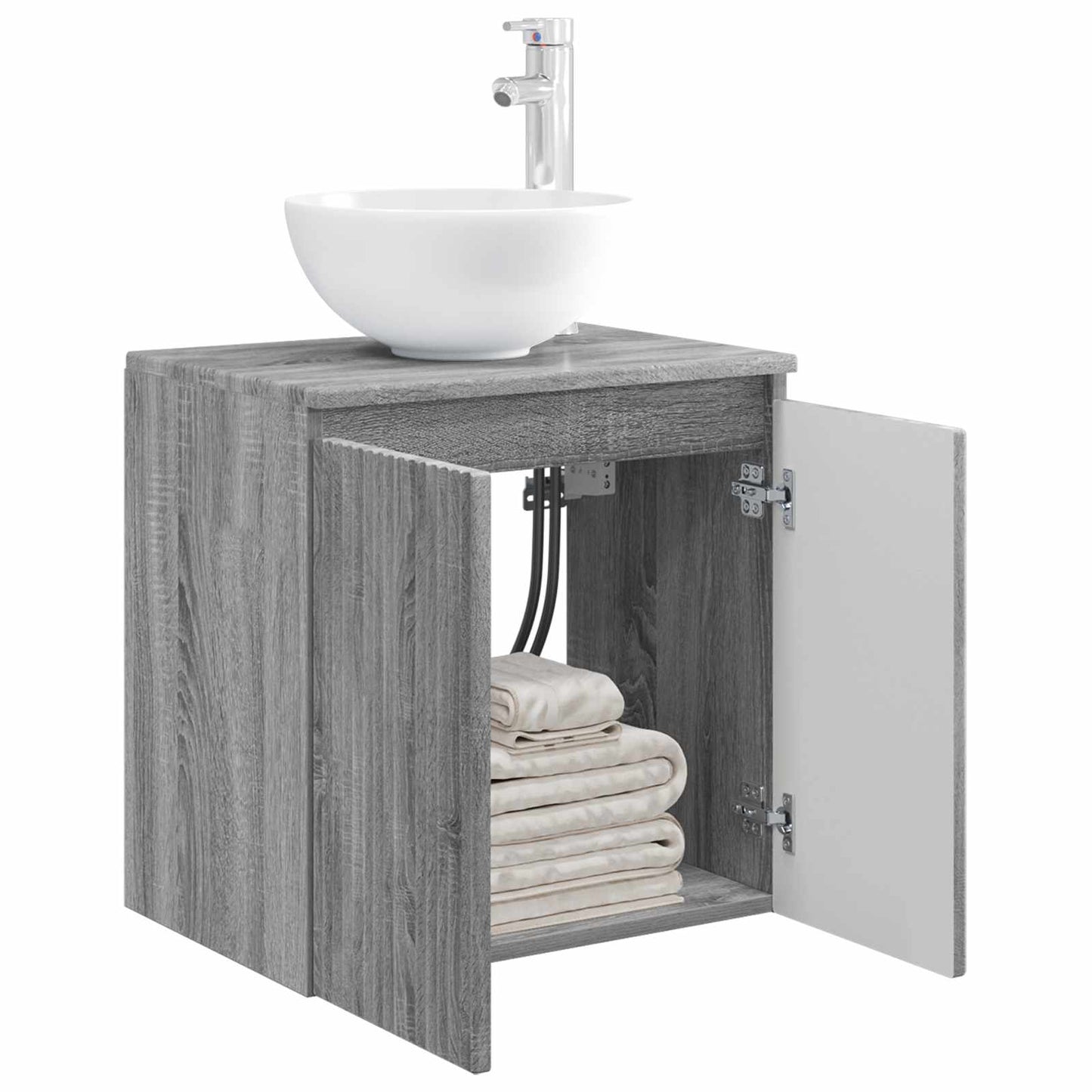 Wall-Mounted Sink Vanity Grey Sonoma 49.5 x 41 x 64.5 cm